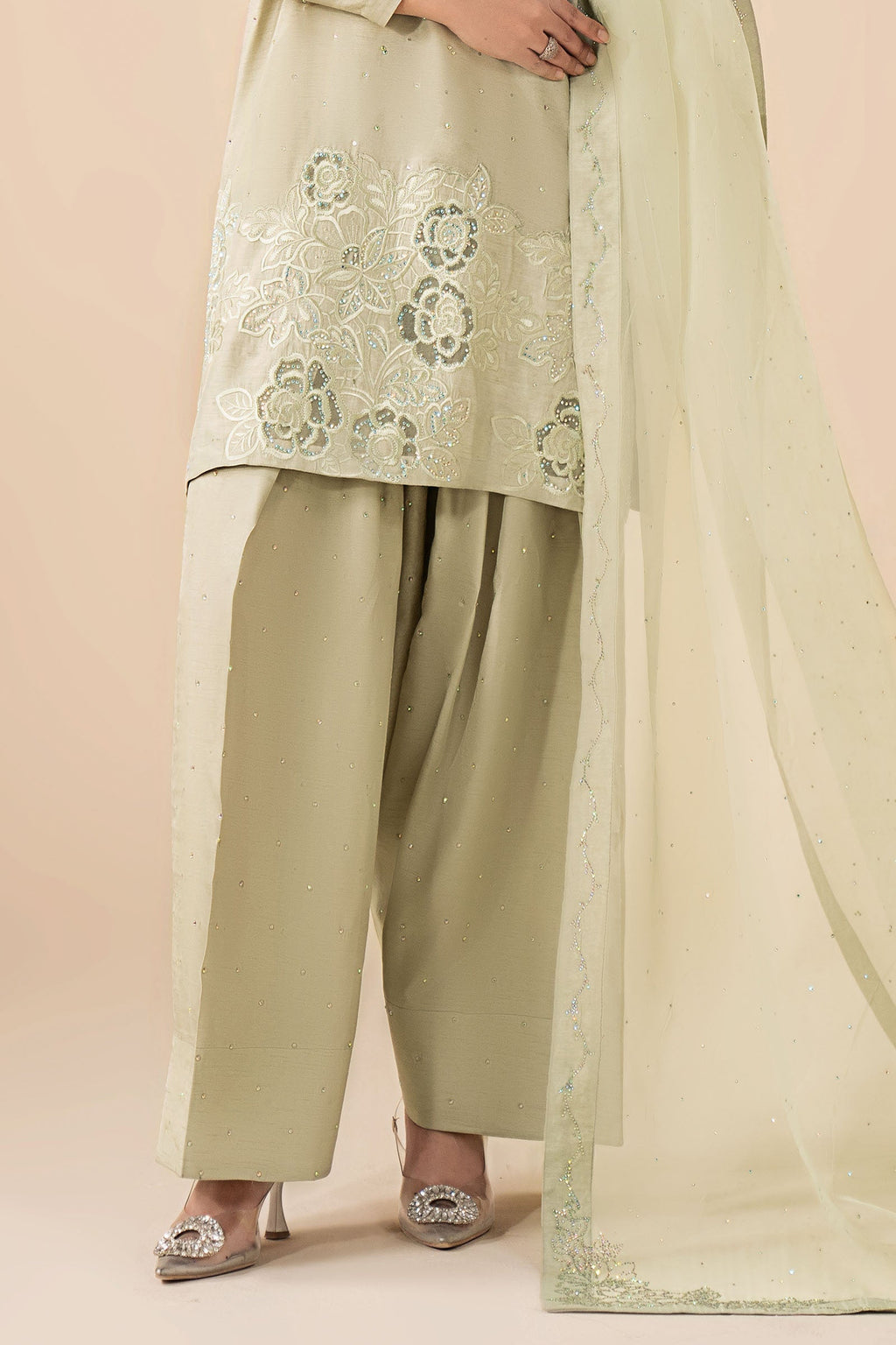 Maria B | Eid Collection 26 | 3 Piece Embellished Raw Silk Suit