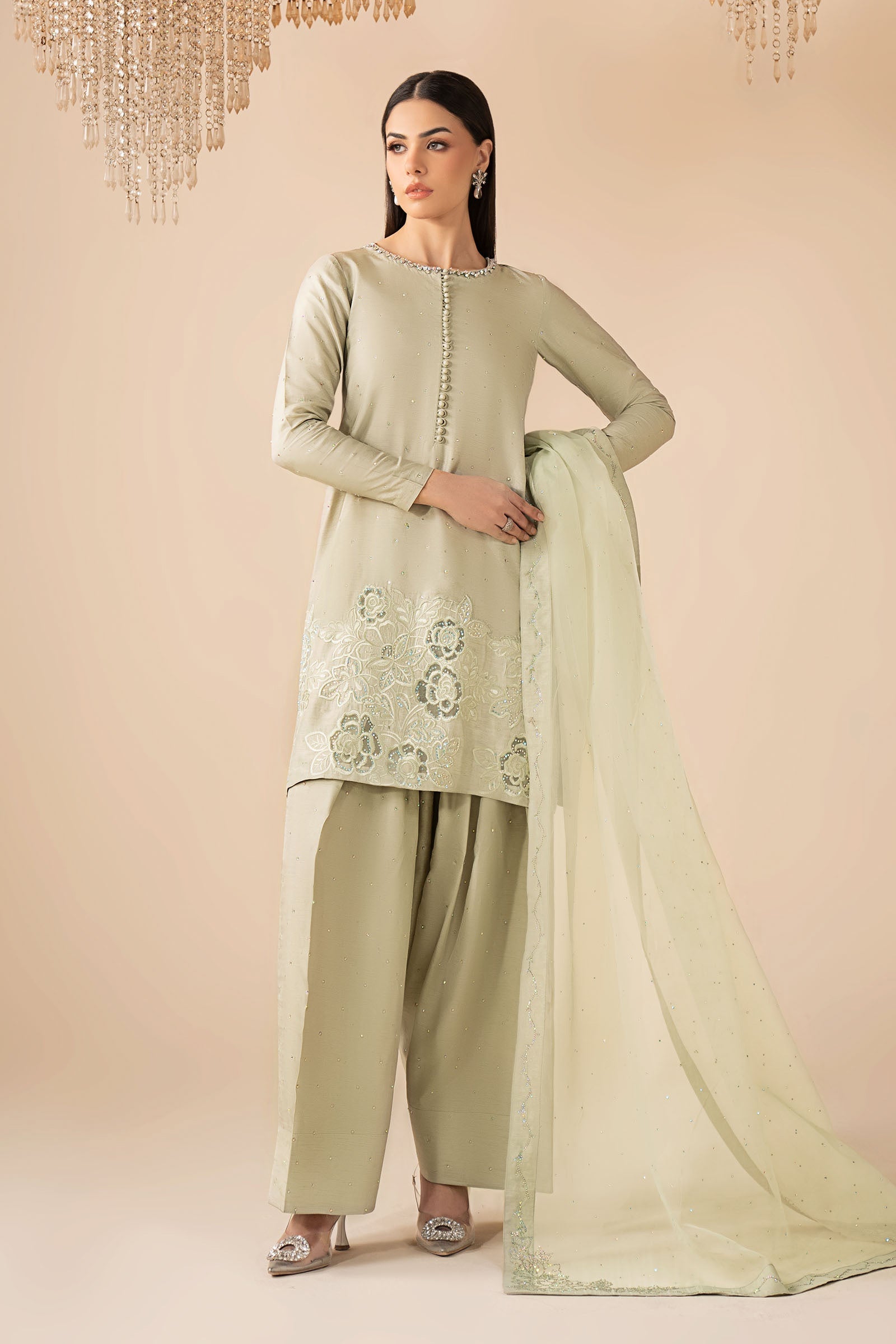Maria B | Eid Collection 26 | 3 Piece Embellished Raw Silk Suit