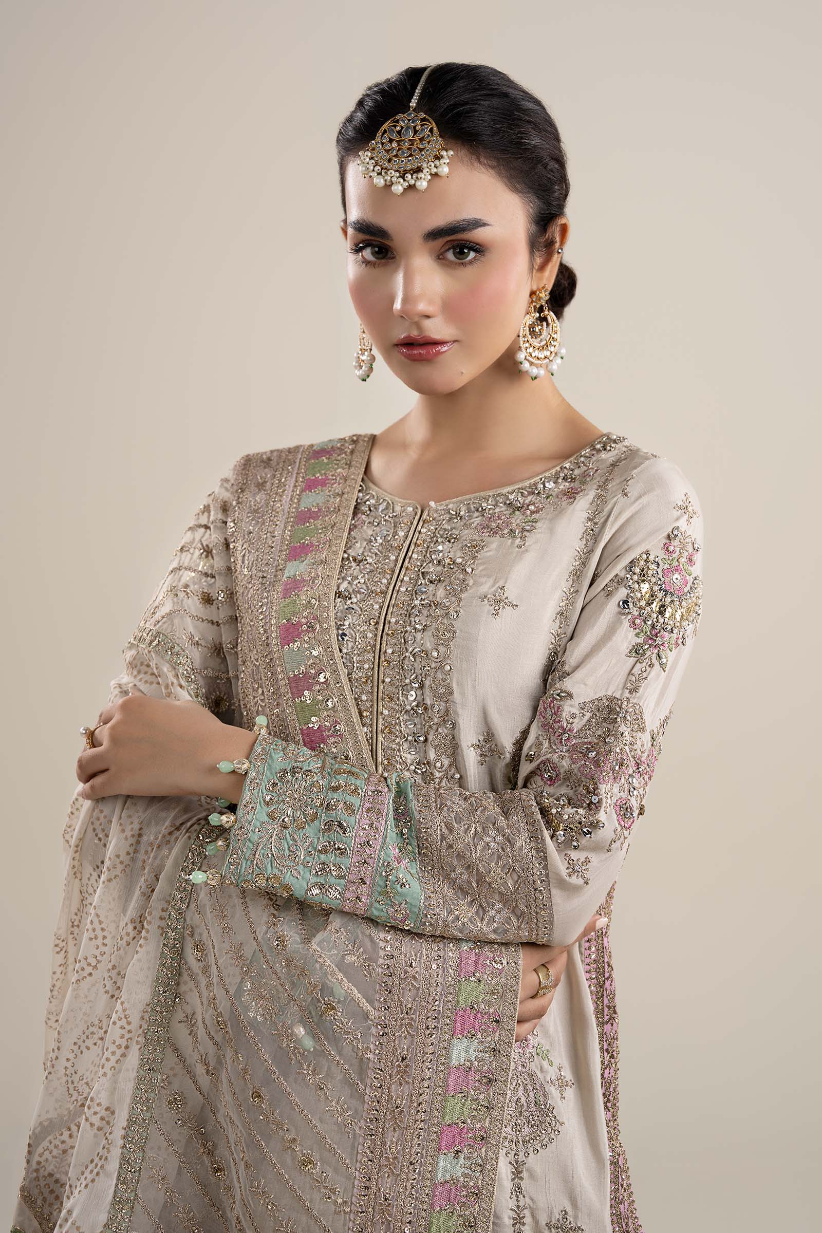 Maria B | Pre Fall Dresses | 3 Piece Embroidered Bamber Raw Silk Suit HH