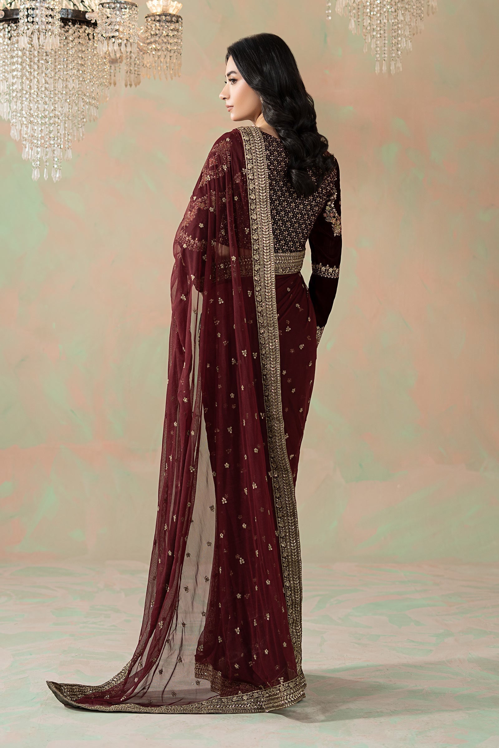 Maria B | Eid Collection 26 | Embroidered Net Saree