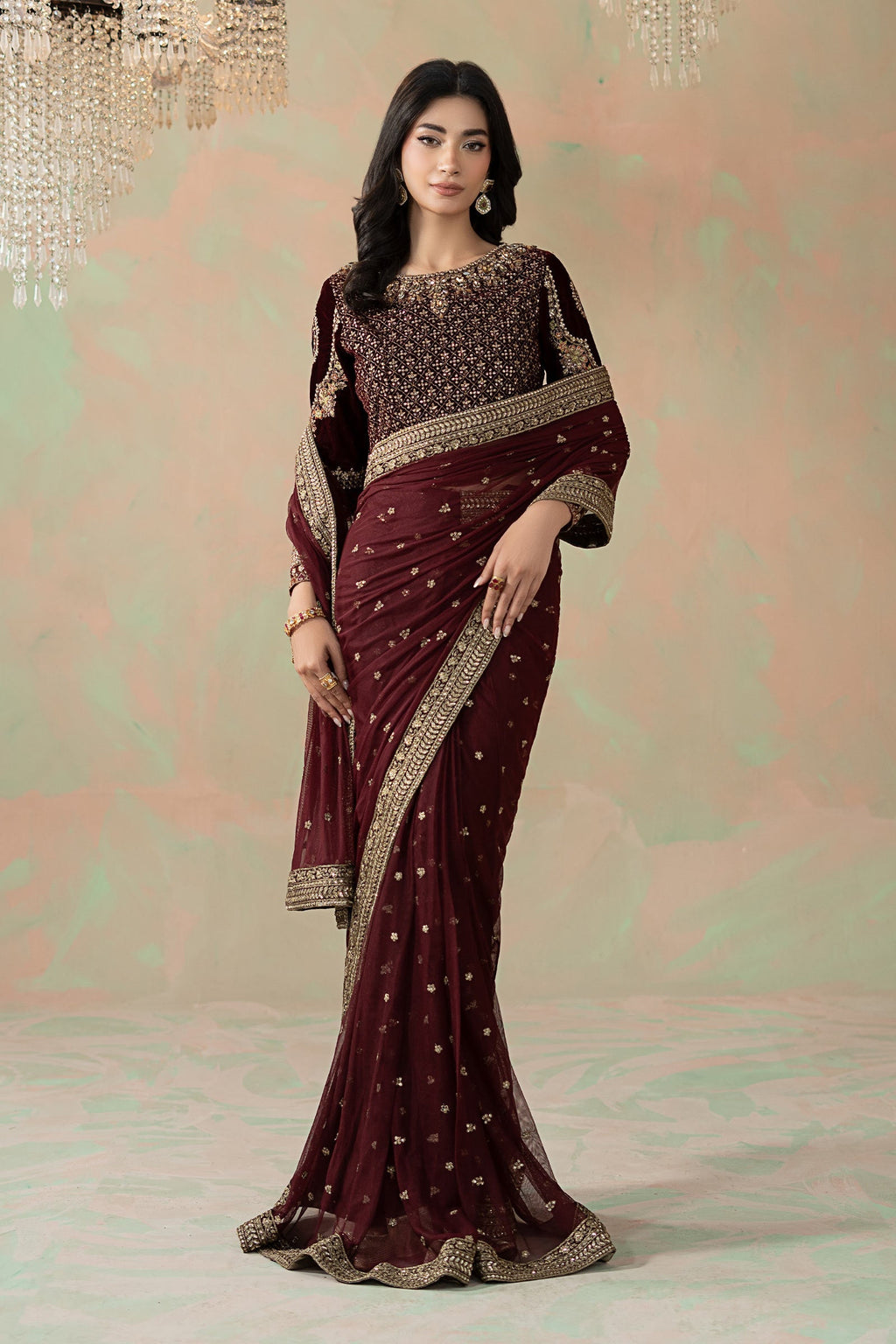 Maria B | Eid Collection 26 | Embroidered Net Saree