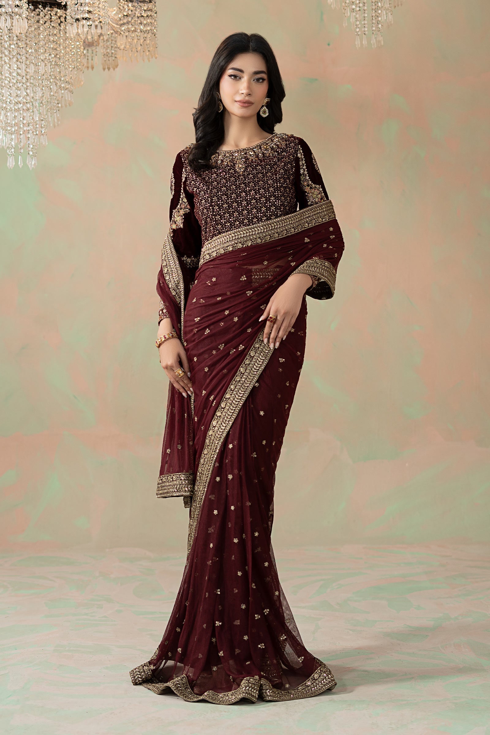 Maria B | Eid Collection 26 | Embroidered Net Saree