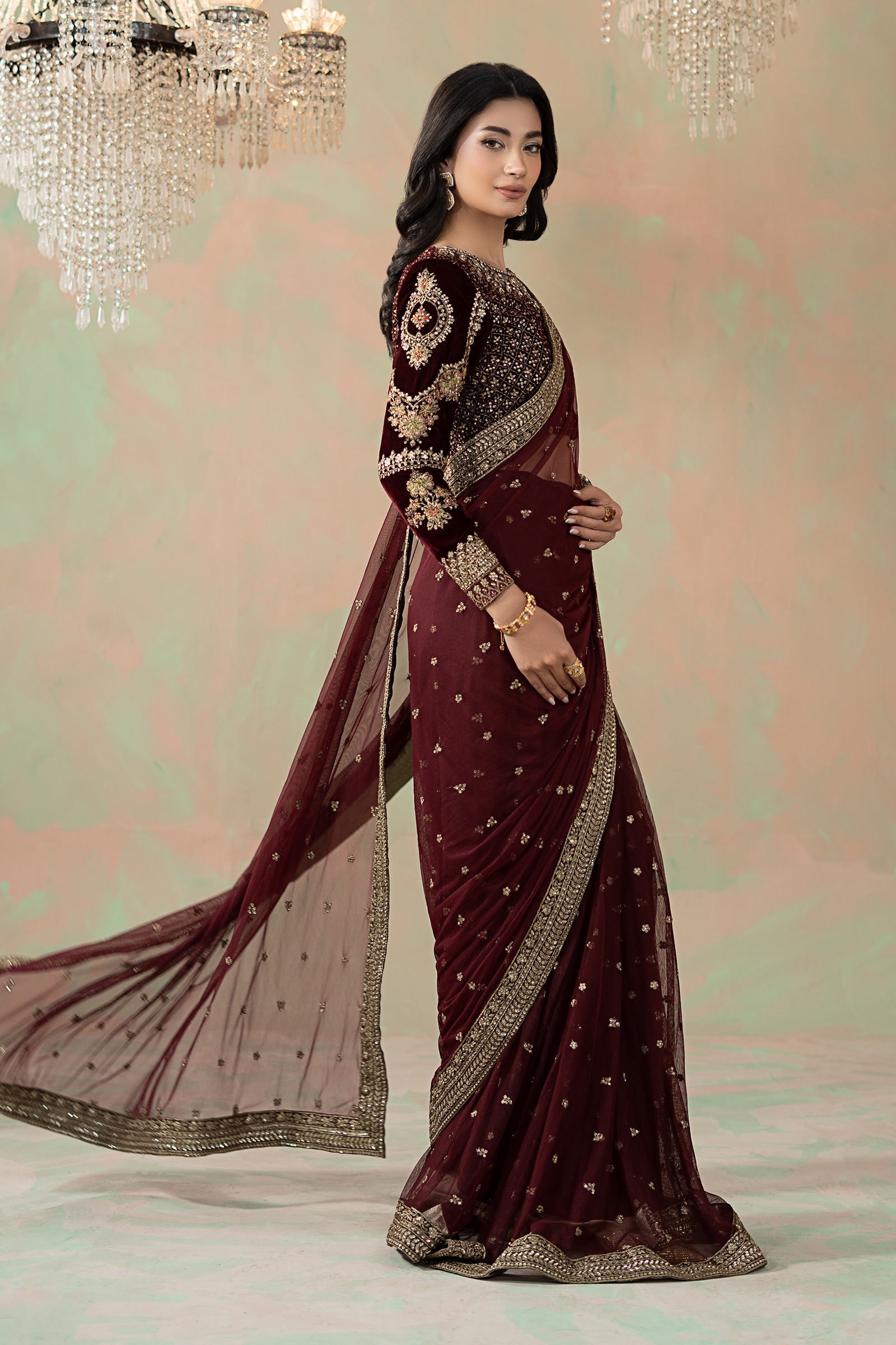 Maria B | Eid Collection 26 | Embroidered Net Saree