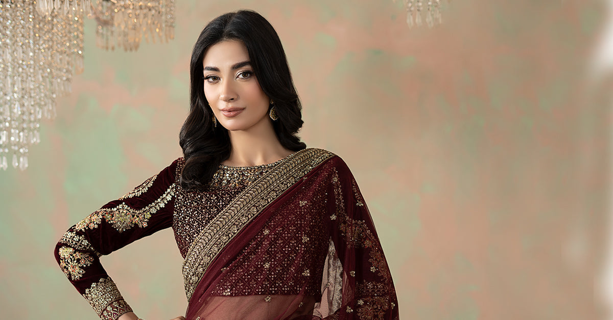 Maria B | Eid Collection 26 | Embroidered Net Saree