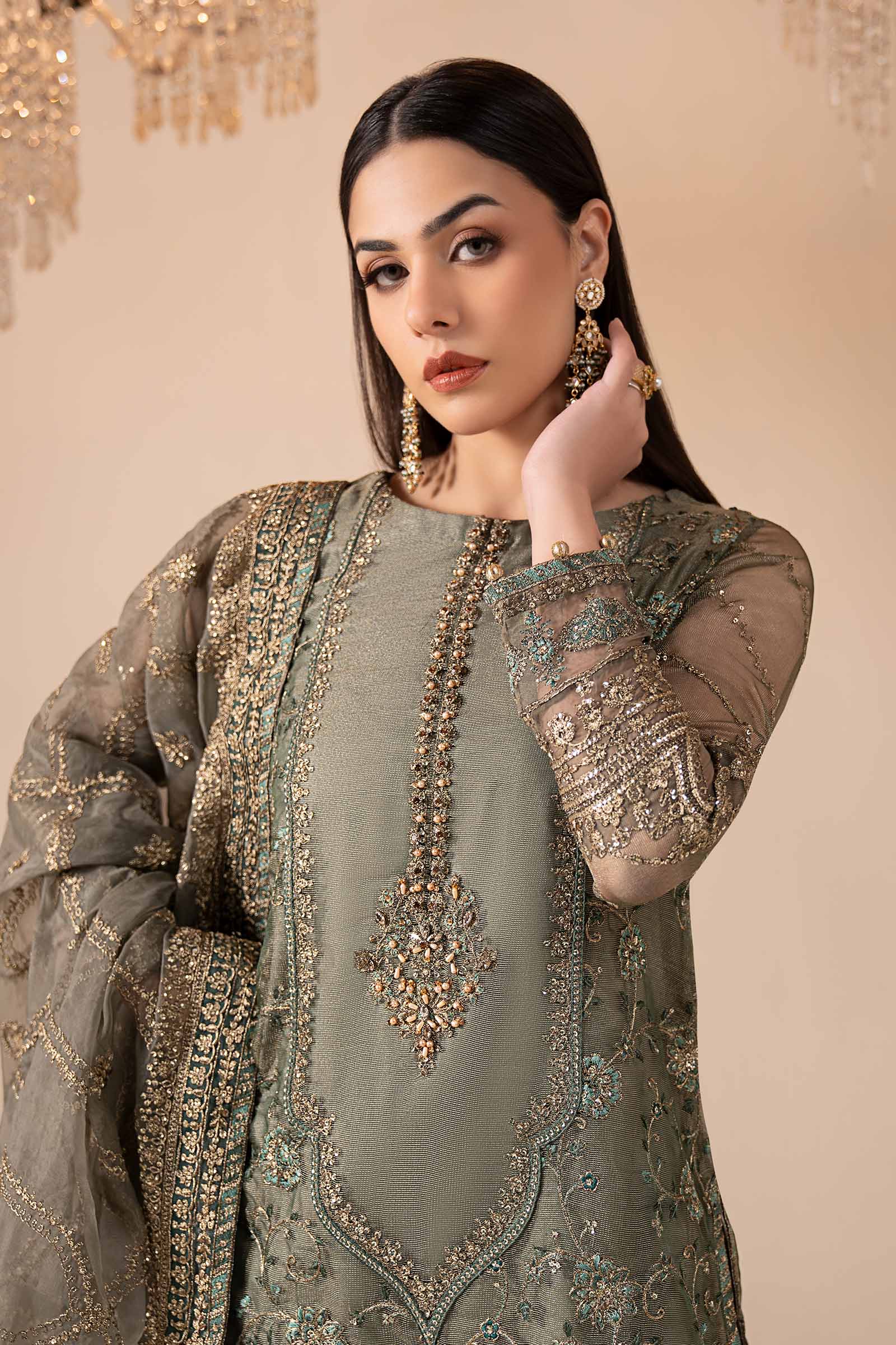 Maria B | Eid Collection 26 | 3 Piece Embroidered Zari Net Suit