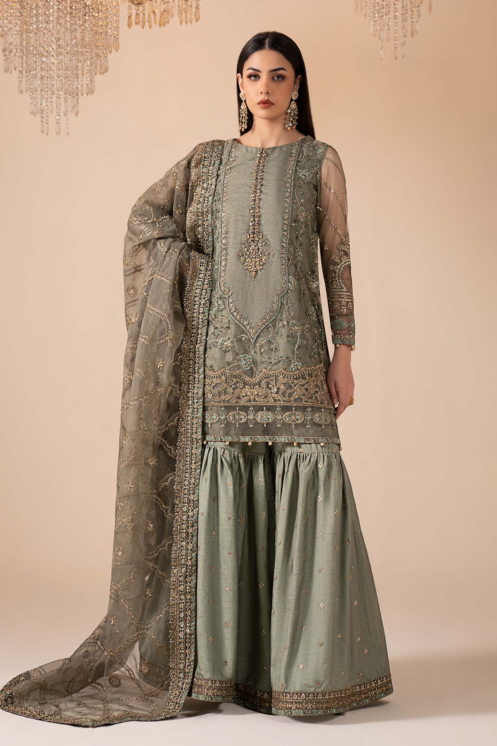 Maria B | Eid Collection 26 | 3 Piece Embroidered Zari Net Suit