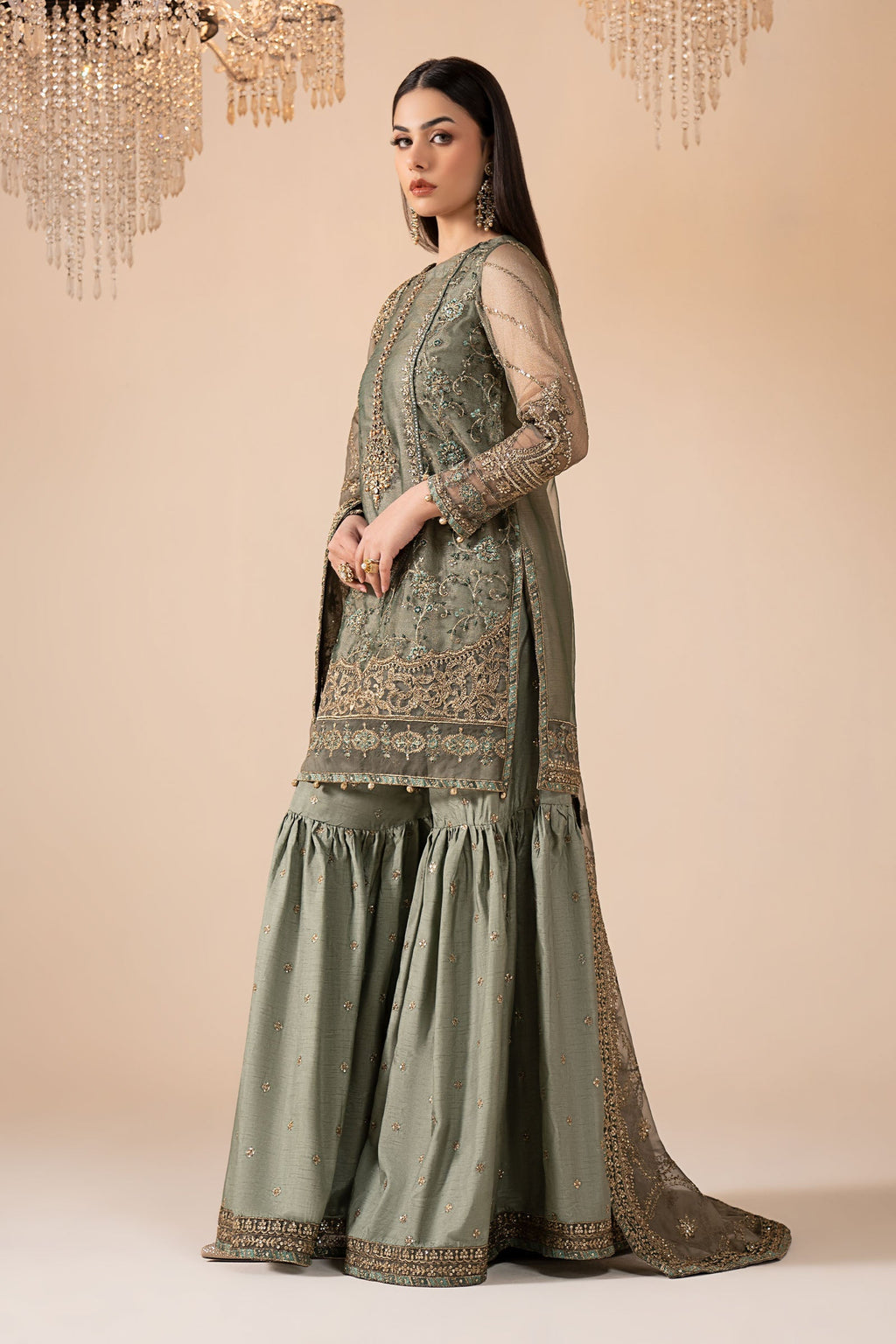 Maria B | Eid Collection 26 | 3 Piece Embroidered Zari Net Suit
