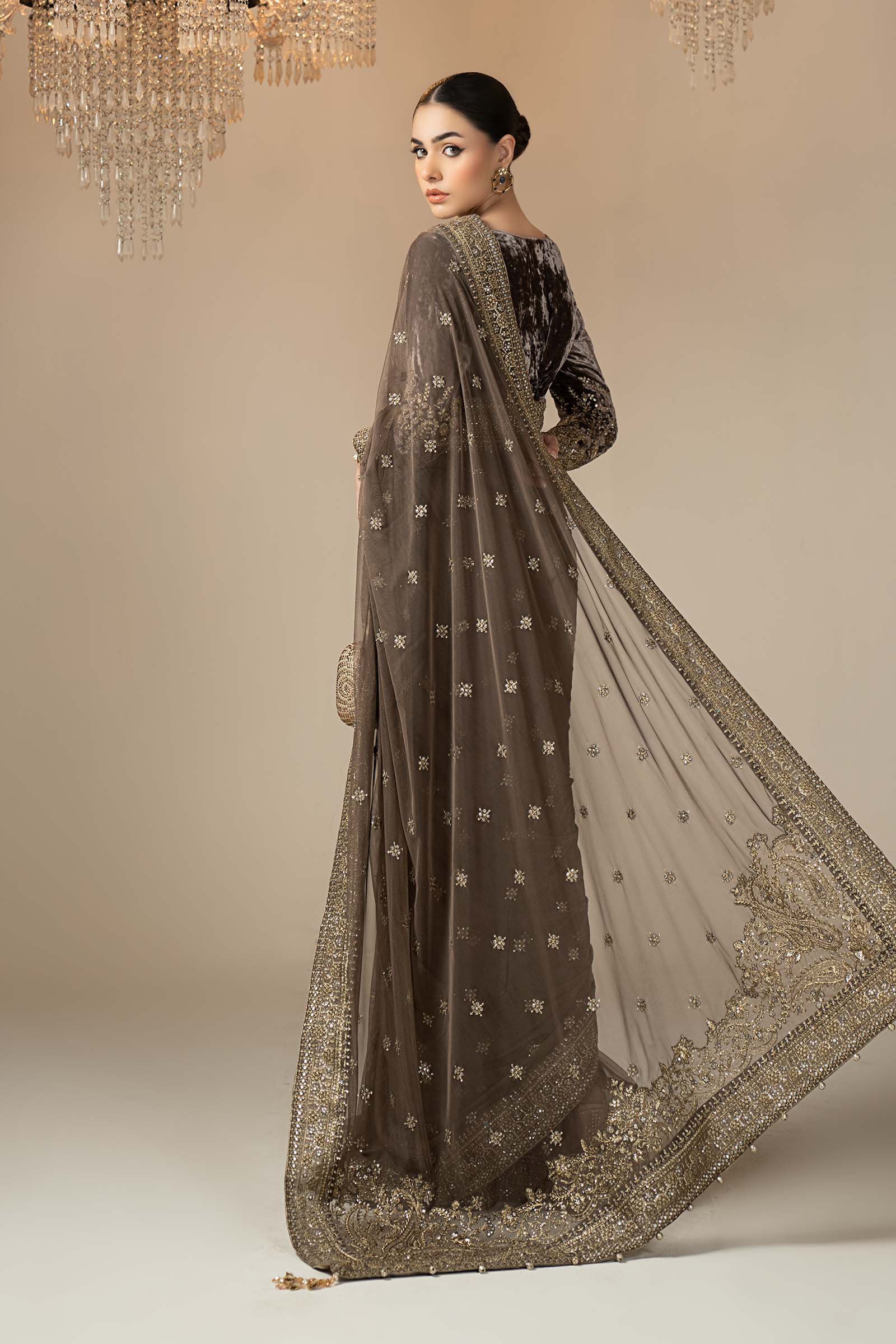 Maria B | Eid Collection 26 | Embroidered Net Saree