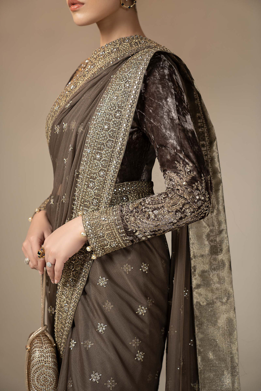 Maria B | Eid Collection 26 | Embroidered Net Saree