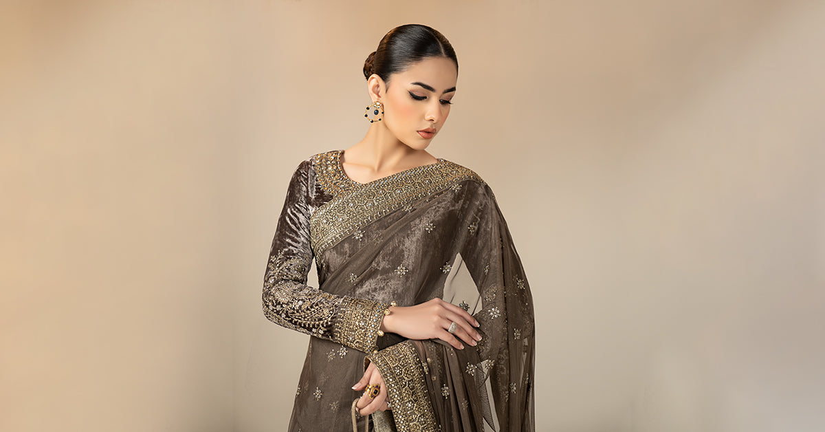 Maria B | Eid Collection 26 | Embroidered Net Saree