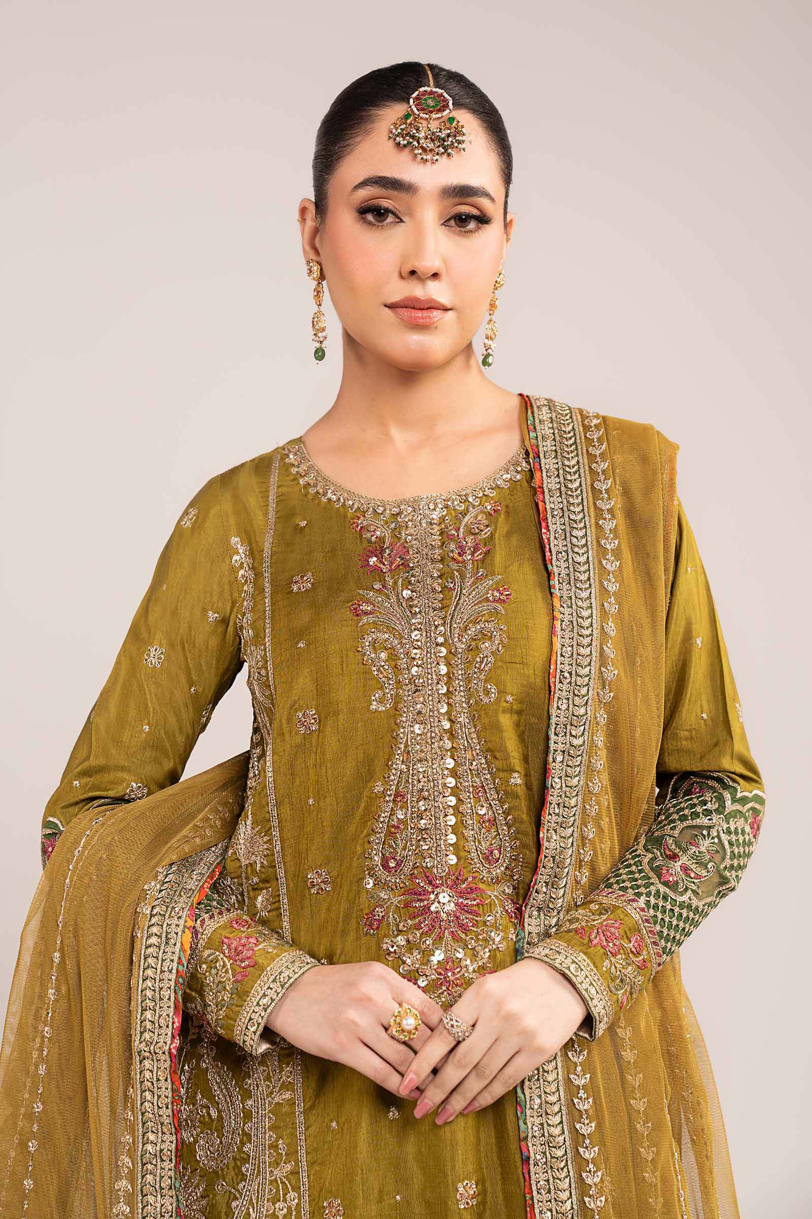 Maria B | Eid Collection 26 | 3 Piece Embroidered Raw Silk Suit