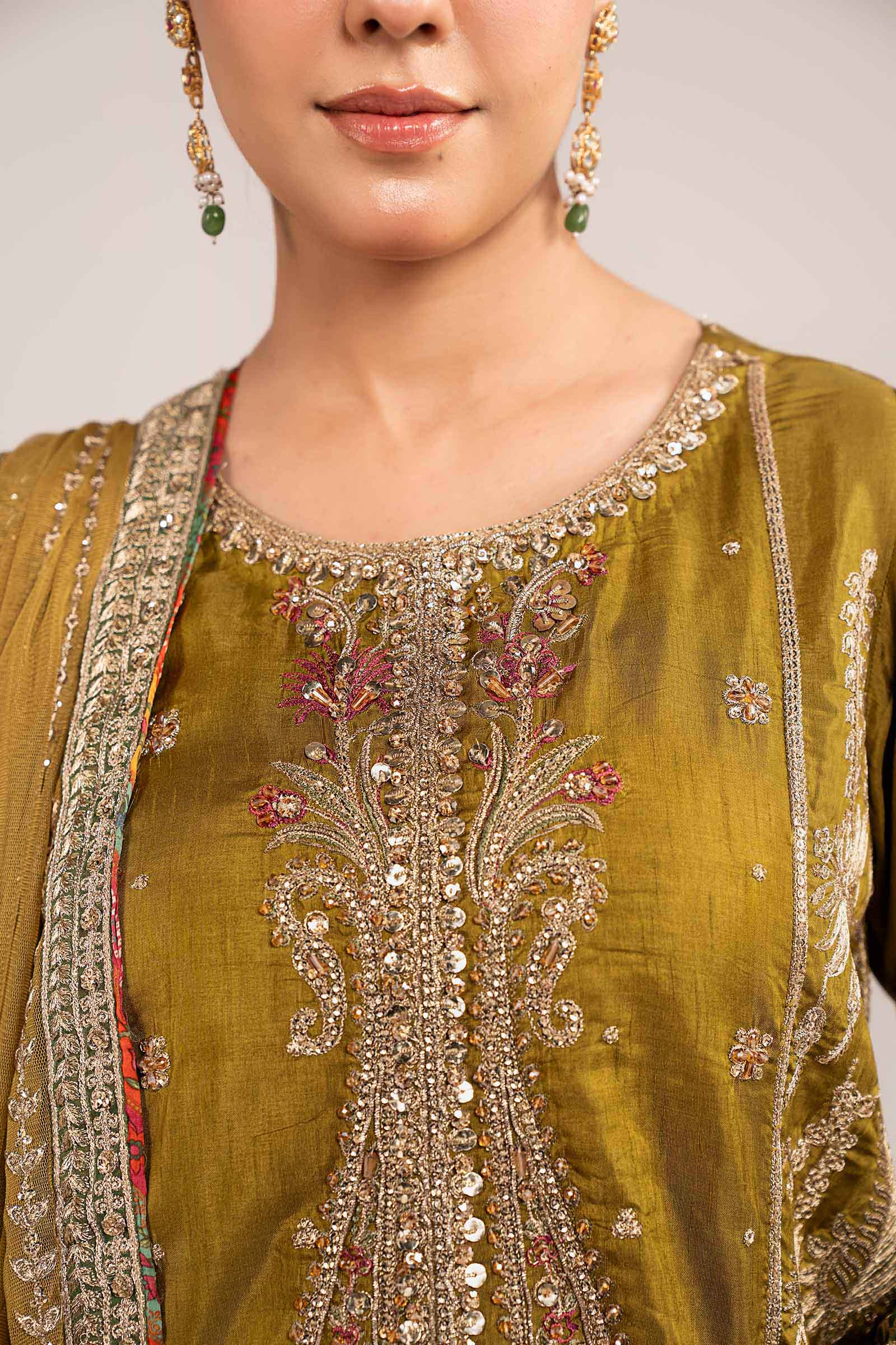 Maria B | Eid Collection 26 | 3 Piece Embroidered Raw Silk Suit