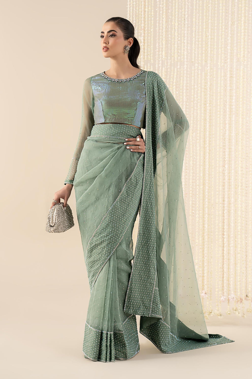 Maria B | Eid Collection 26 | Embellished Organza Saree