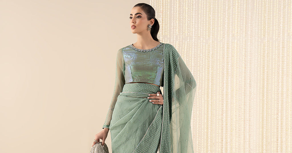 Maria B | Eid Collection 26 | Embellished Organza Saree