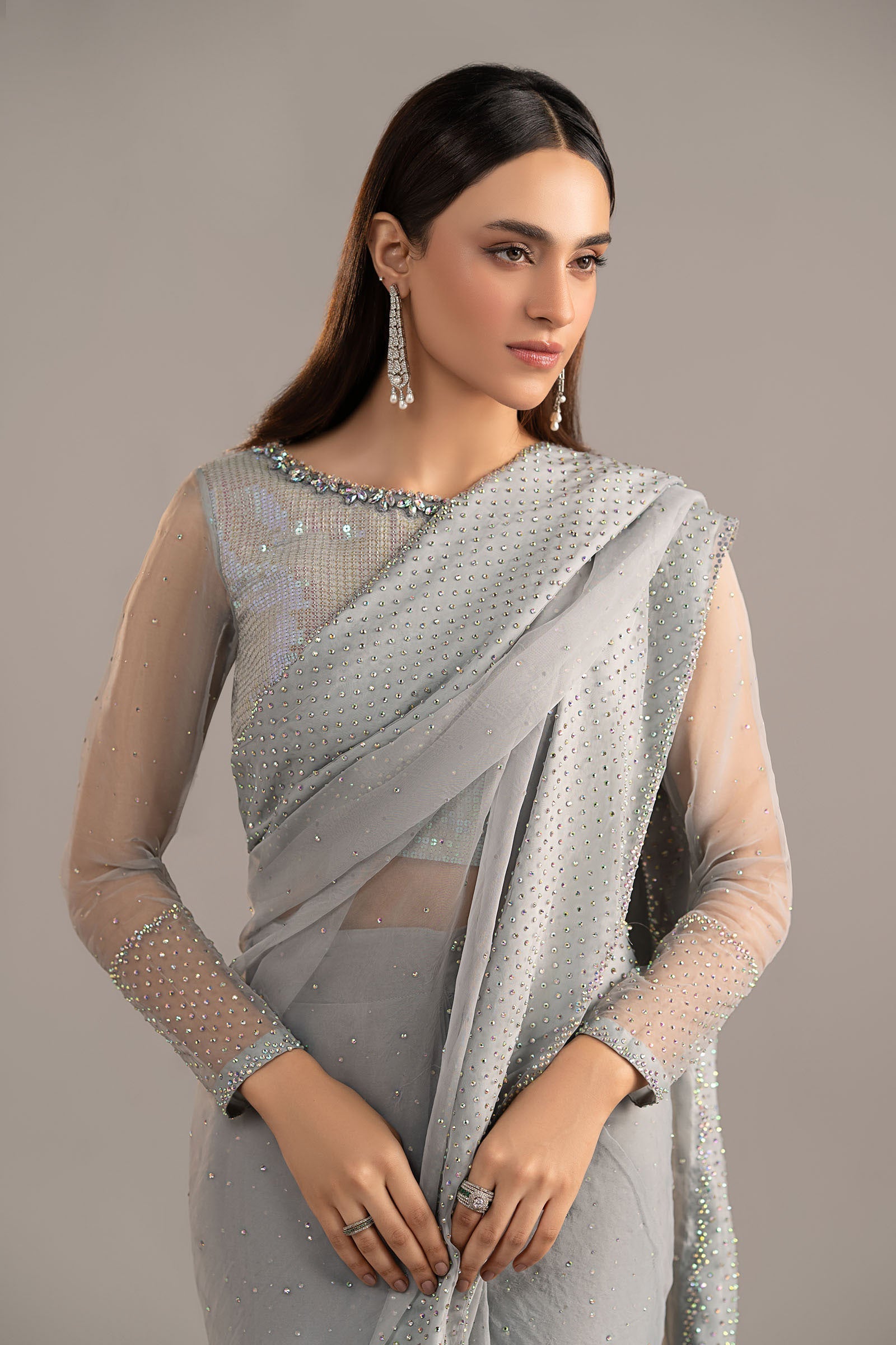 Maria B | Eid Collection 26 | Embellished Organza Saree