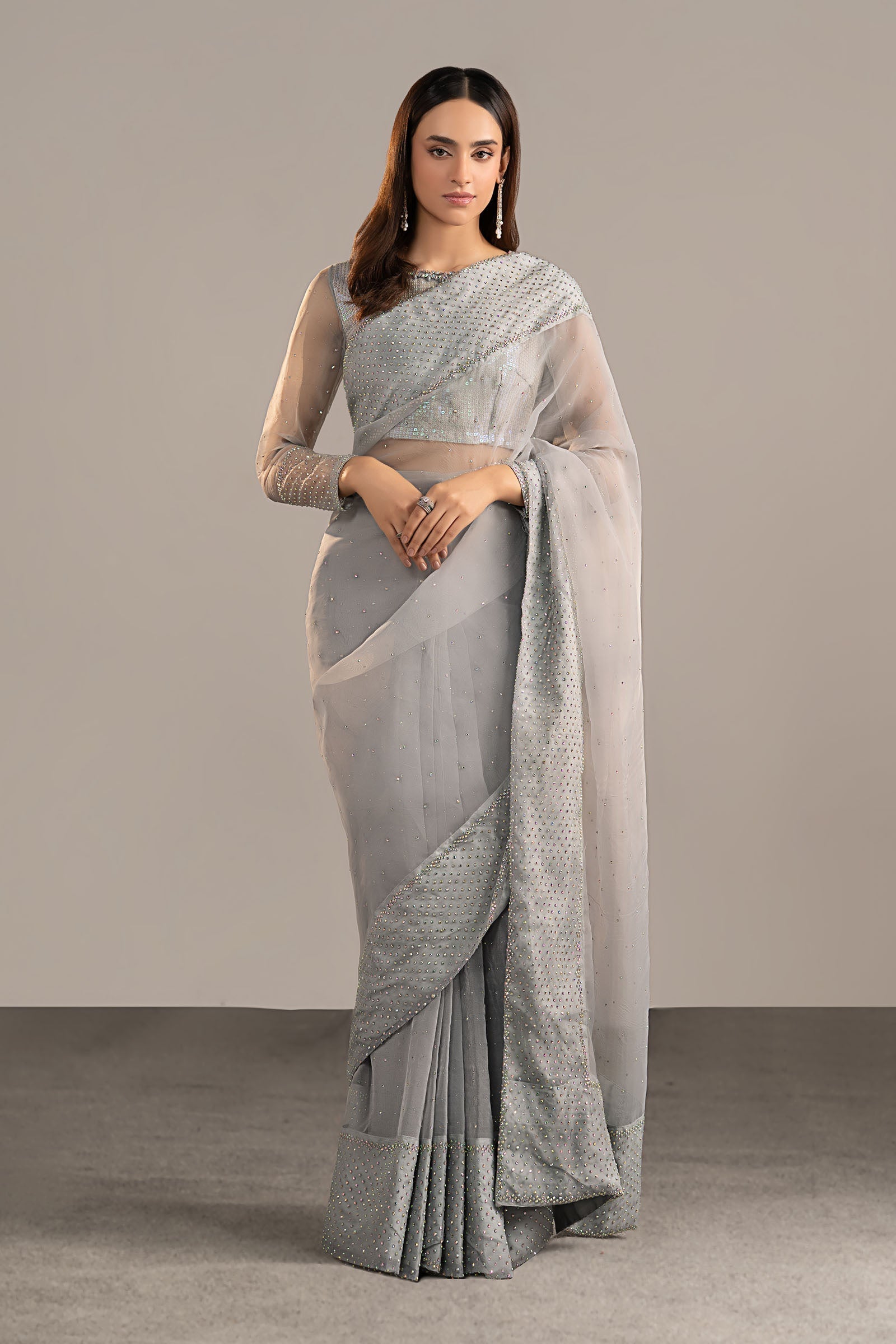 Maria B | Eid Collection 26 | Embellished Organza Saree