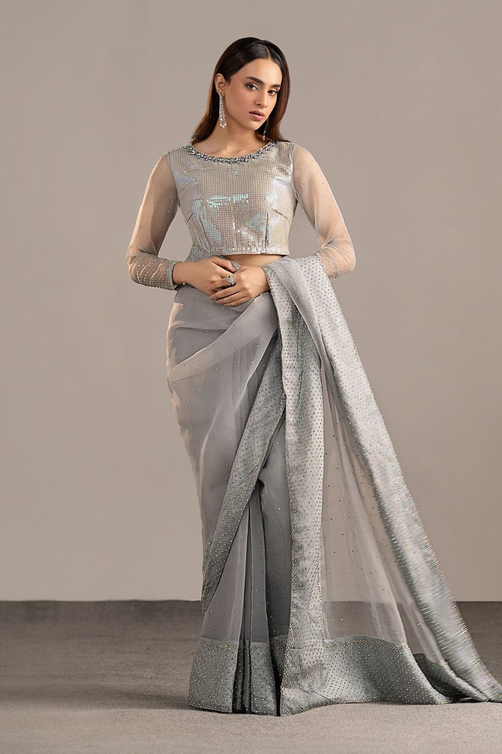 Maria B | Eid Collection 26 | Embellished Organza Saree