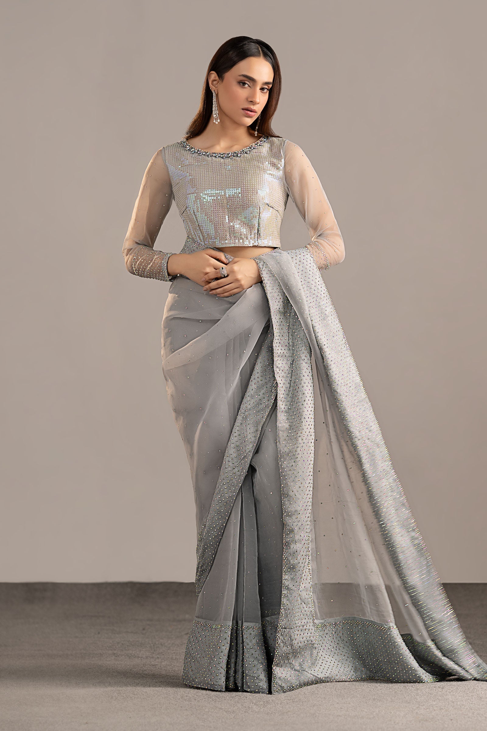 Maria B | Eid Collection 26 | Embellished Organza Saree