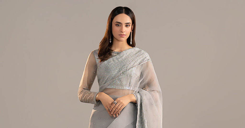 Maria B | Eid Collection 26 | Embellished Organza Saree