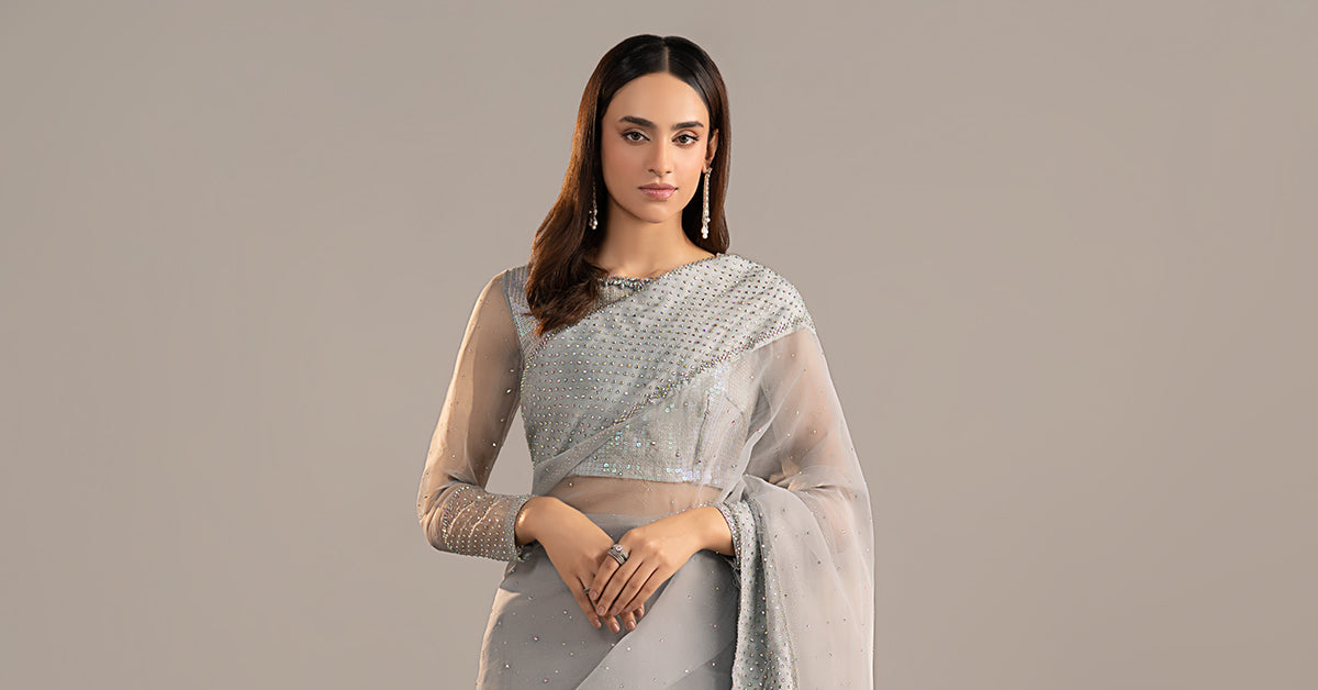 Maria B | Eid Collection 26 | Embellished Organza Saree