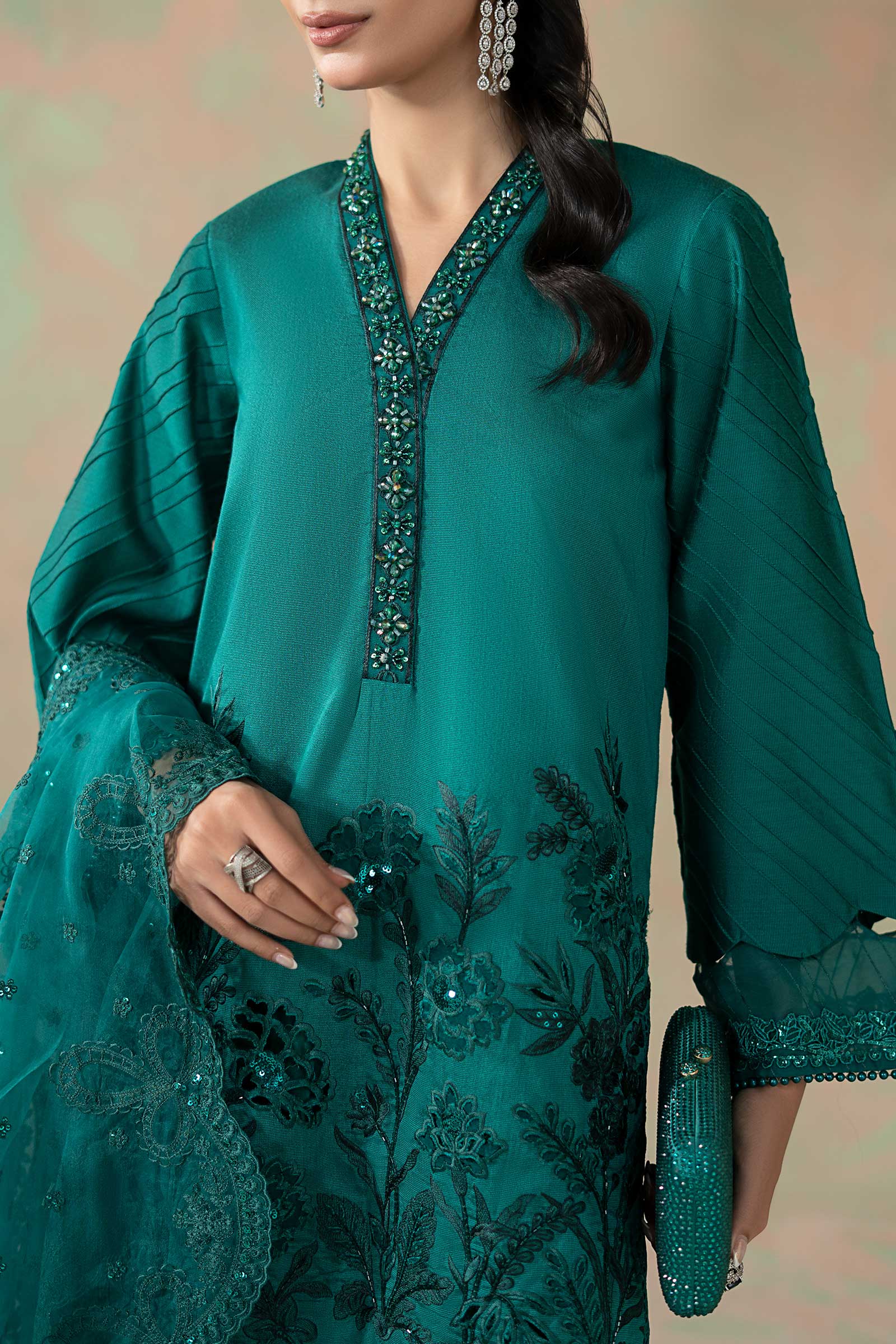 Maria B | Eid Collection 26 | 3 Piece Embroidered Silk Net Suit