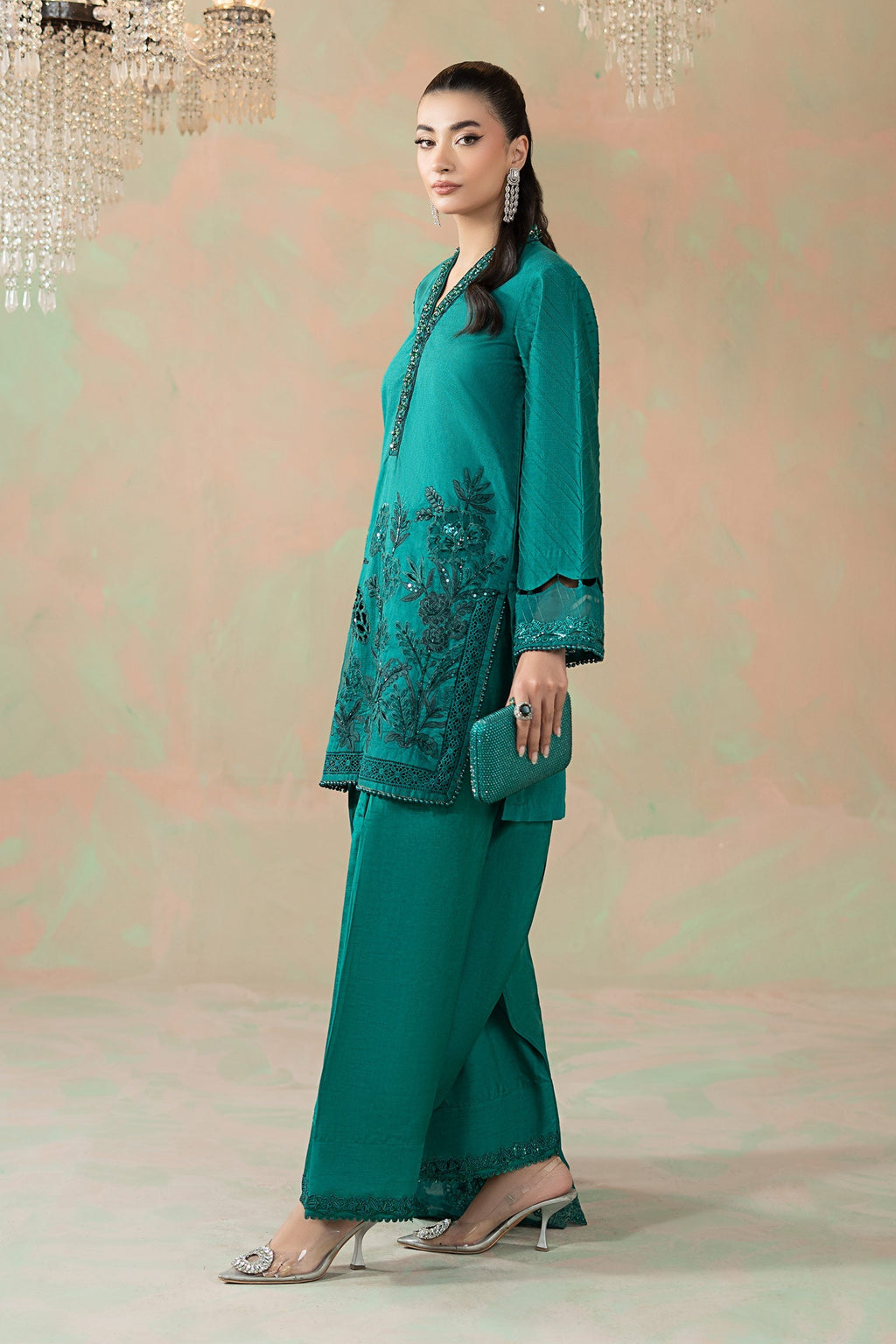 Maria B | Eid Collection 26 | 3 Piece Embroidered Silk Net Suit