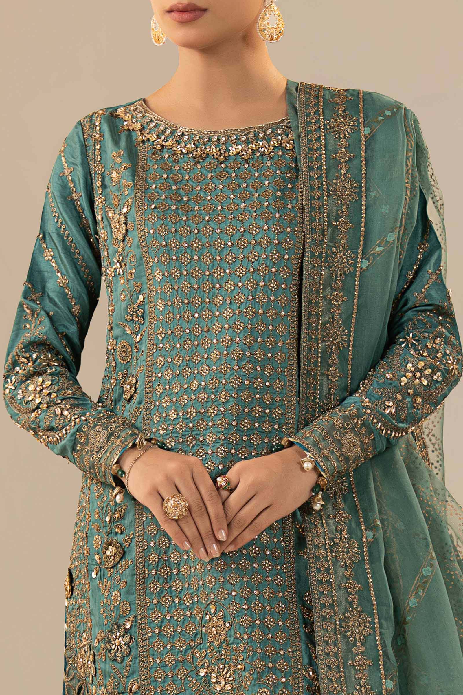 Maria B | Eid Collection 26 | 3 Piece Embroidered Raw Silk Suit