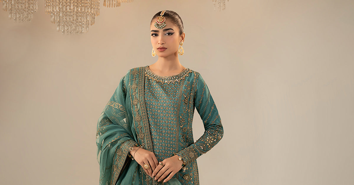 Maria B | Eid Collection 26 | 3 Piece Embroidered Raw Silk Suit