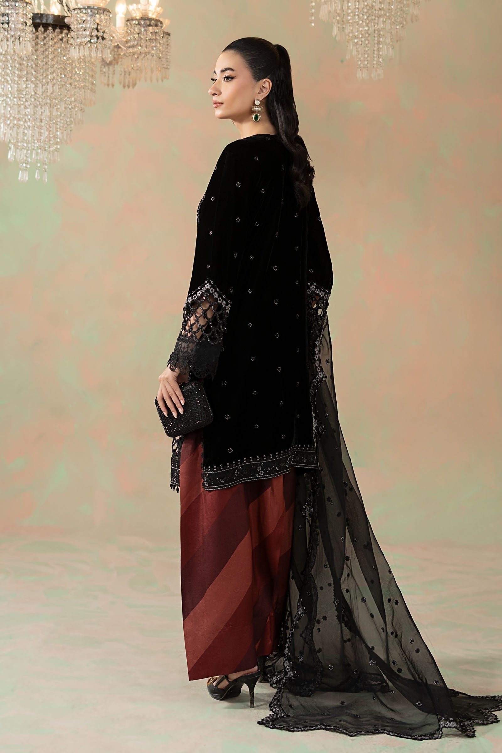 Maria B | Eid Collection 26 | 3 Piece Embroidered Velvet Suit
