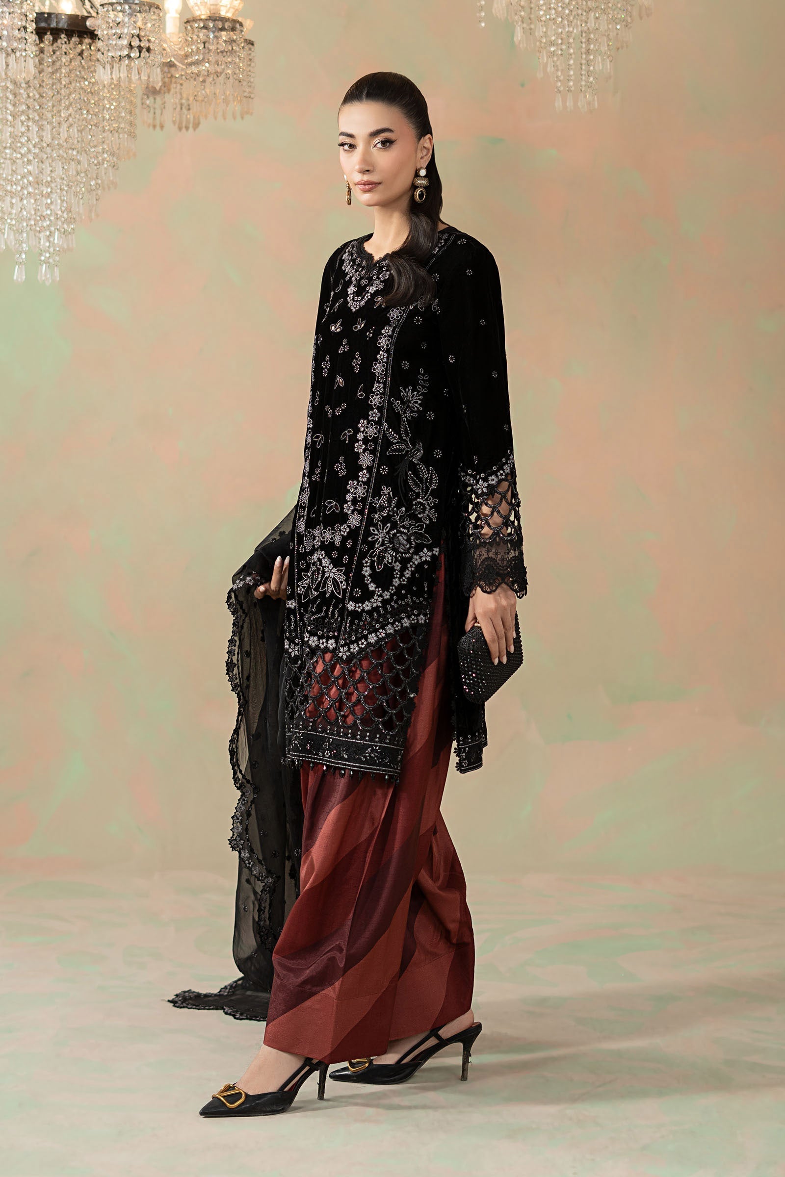 Maria B | Eid Collection 26 | 3 Piece Embroidered Velvet Suit