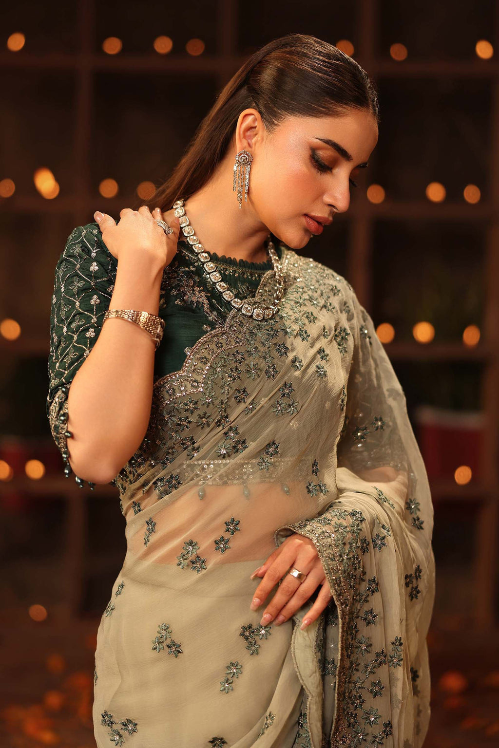 Maria B | Eid Collection 26 | Embroidered Chiffon Saree