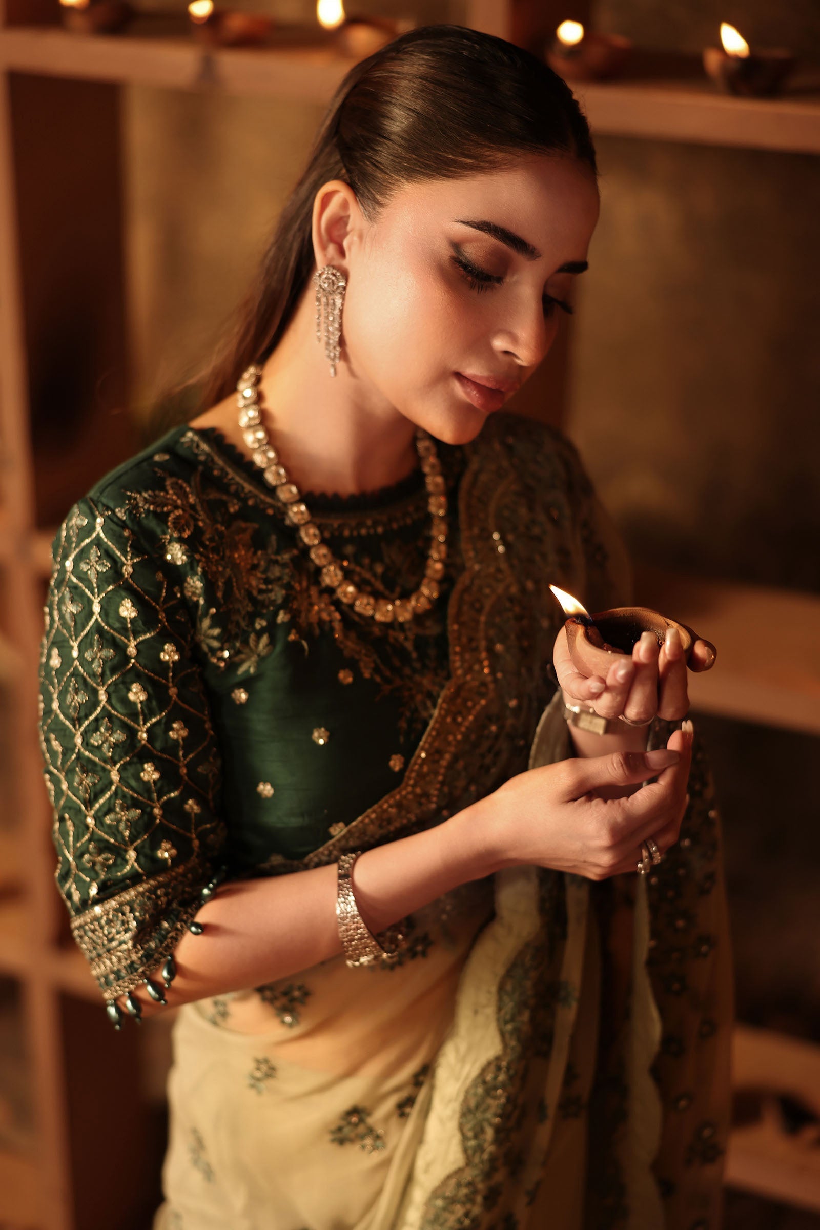 Maria B | Eid Collection 26 | Embroidered Chiffon Saree