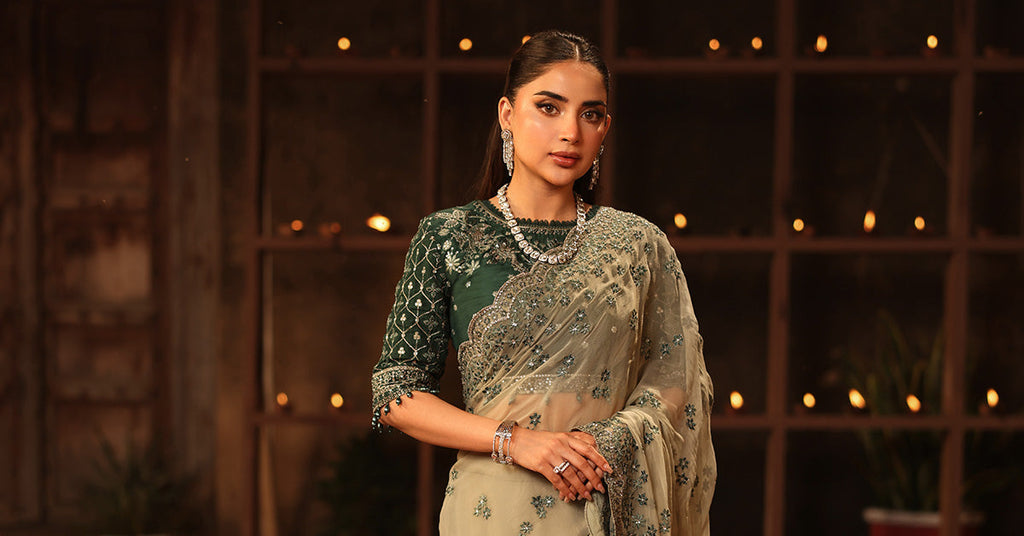 Maria B | Eid Collection 26 | Embroidered Chiffon Saree