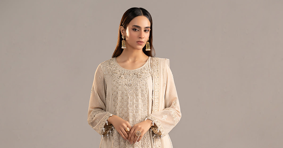 Maria B | Eid Collection 26 | 3 Piece Embroidered Cotton Net Suit