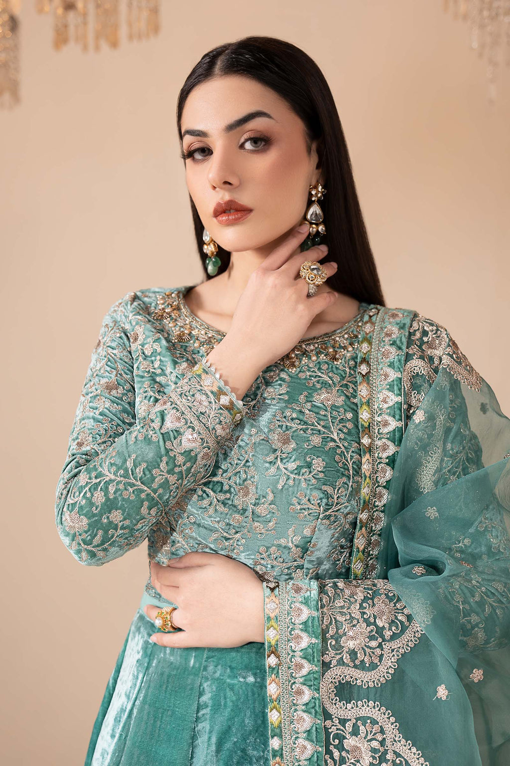 Maria B | Eid Collection 26 | 3 Piece Embroidered Velvet Suit