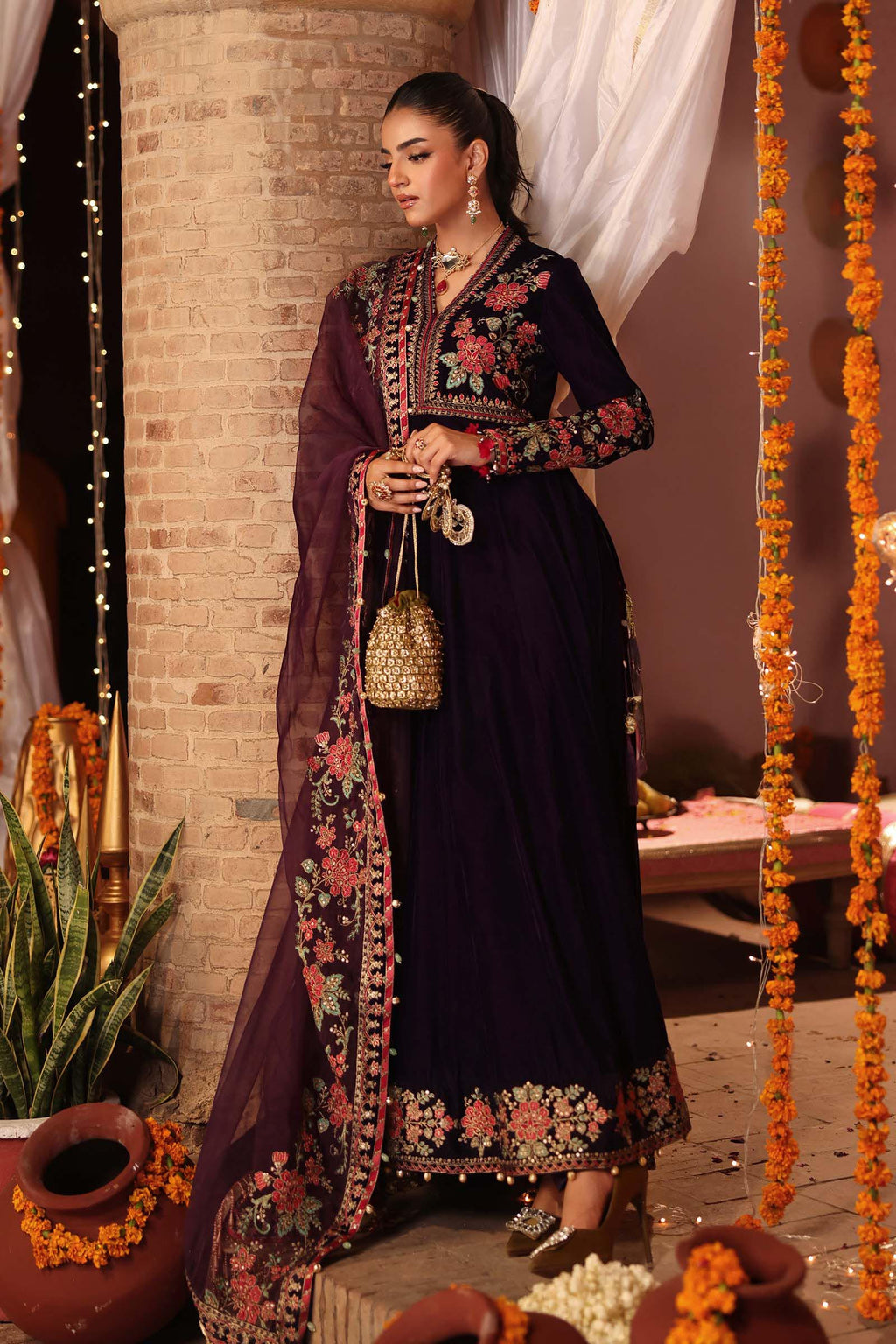 Maria B | Eid Collection 26 | 3 Piece Embroidered Velvet Suit