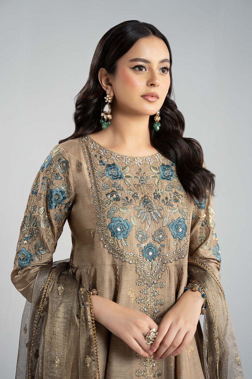 Maria B | Eid Collection 26 | 3 Piece Embroidered Raw Silk Suit
