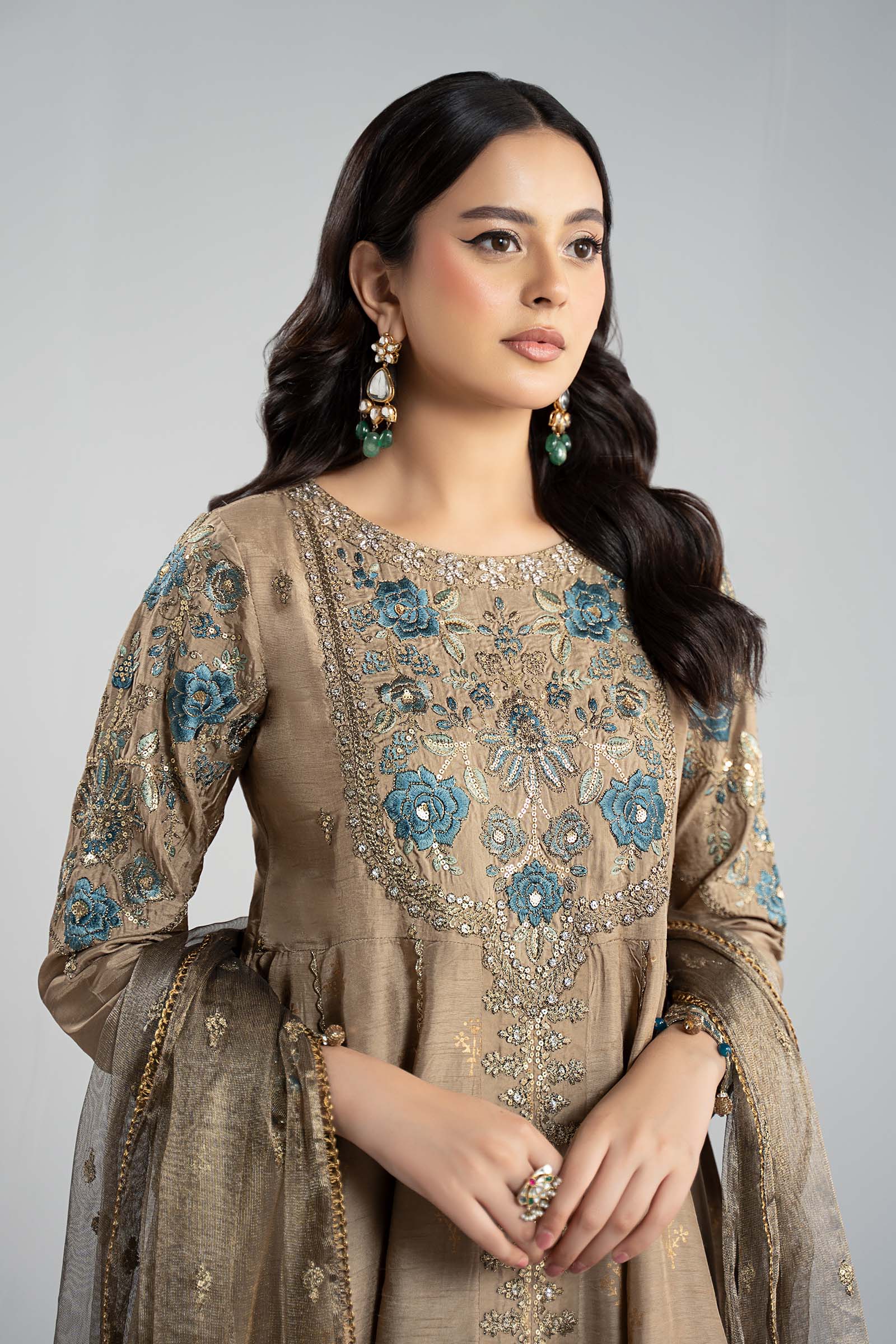 Maria B | Eid Collection 26 | 3 Piece Embroidered Raw Silk Suit