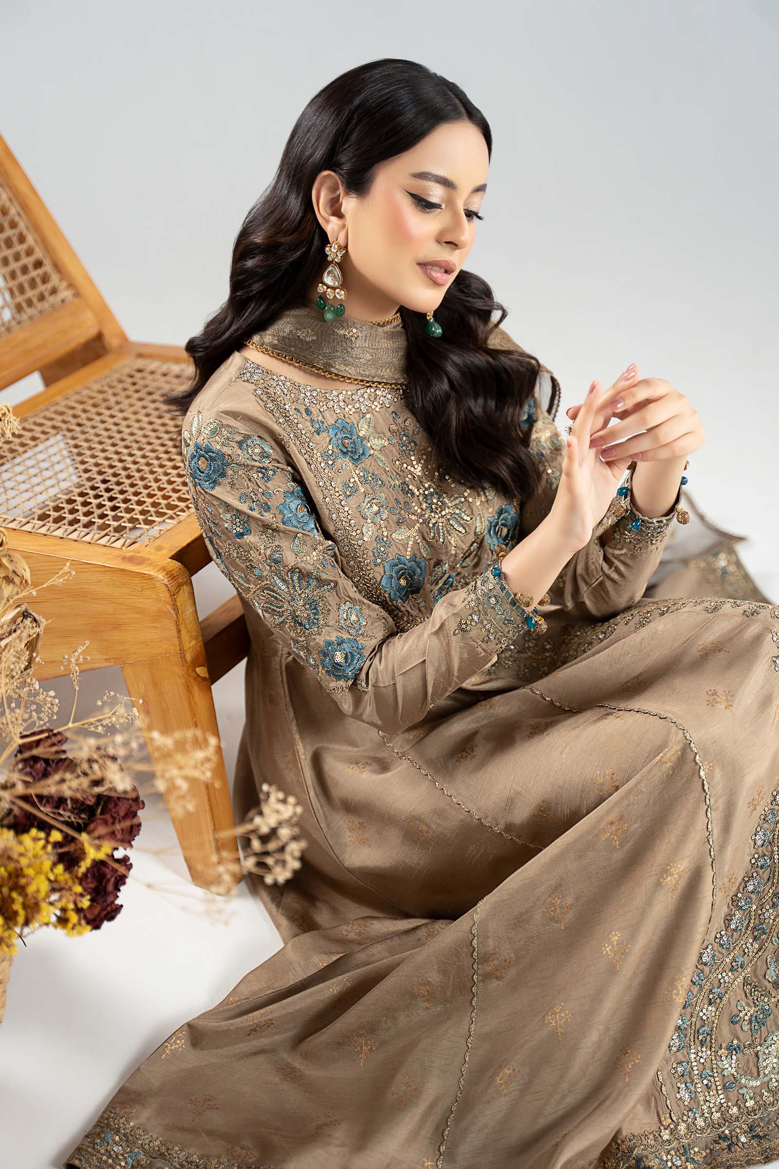 Maria B | Eid Collection 26 | 3 Piece Embroidered Raw Silk Suit
