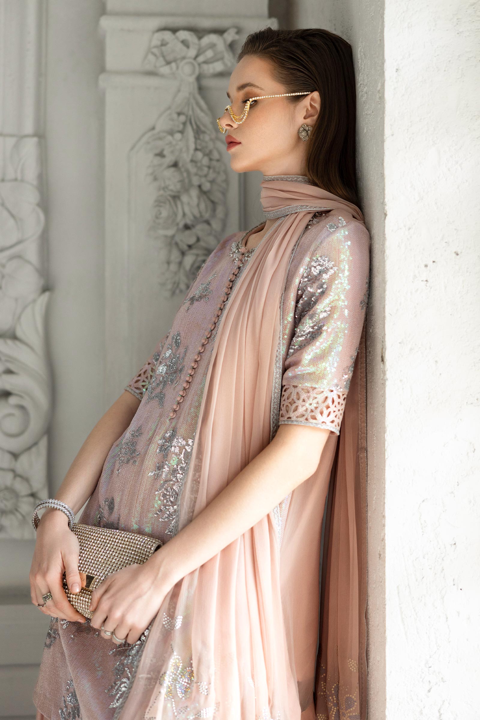 Maria B | Modern Archives | 3 Piece Embroidered Chiffon Suit