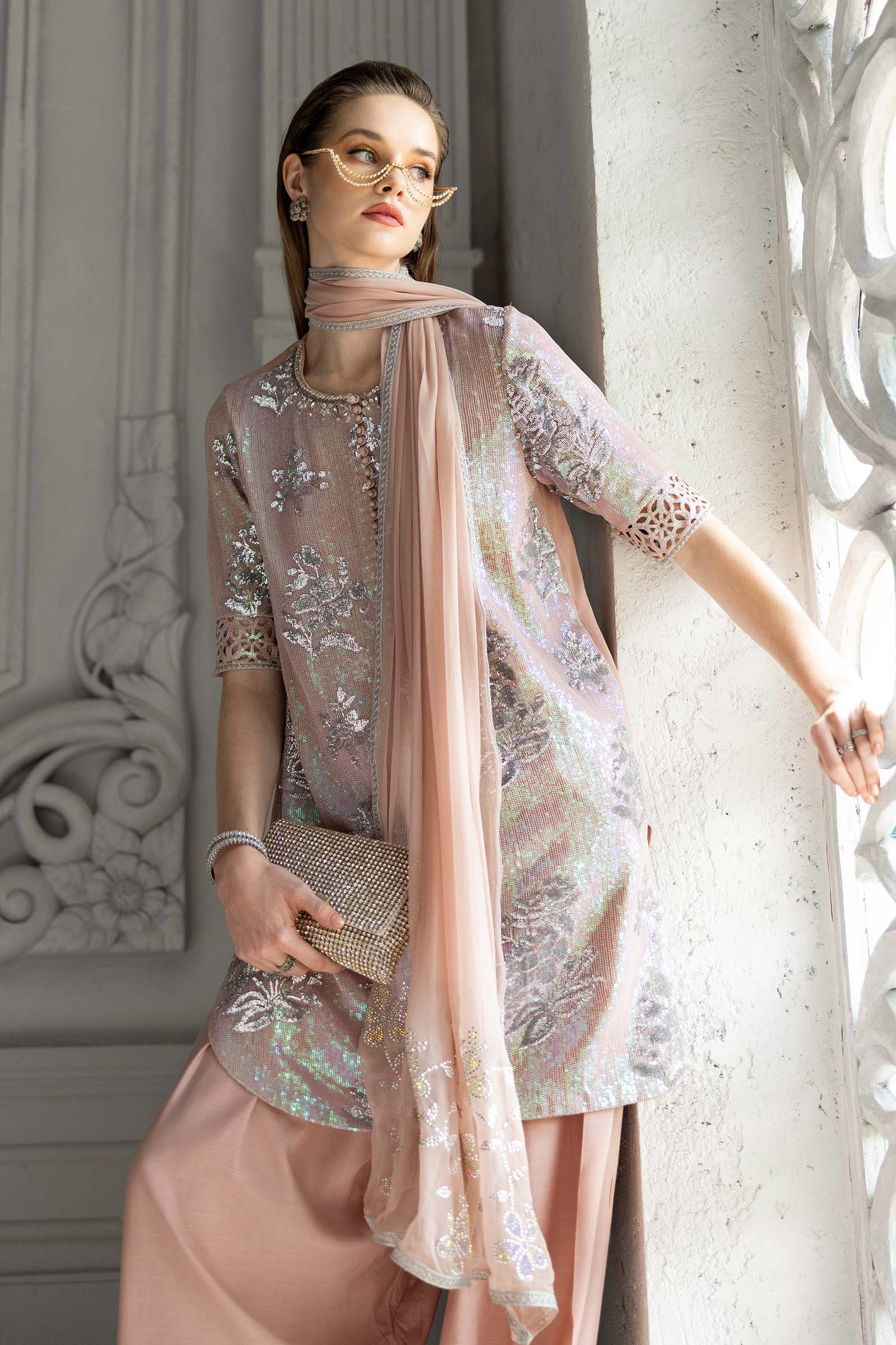 Maria B | Modern Archives | 3 Piece Embroidered Chiffon Suit