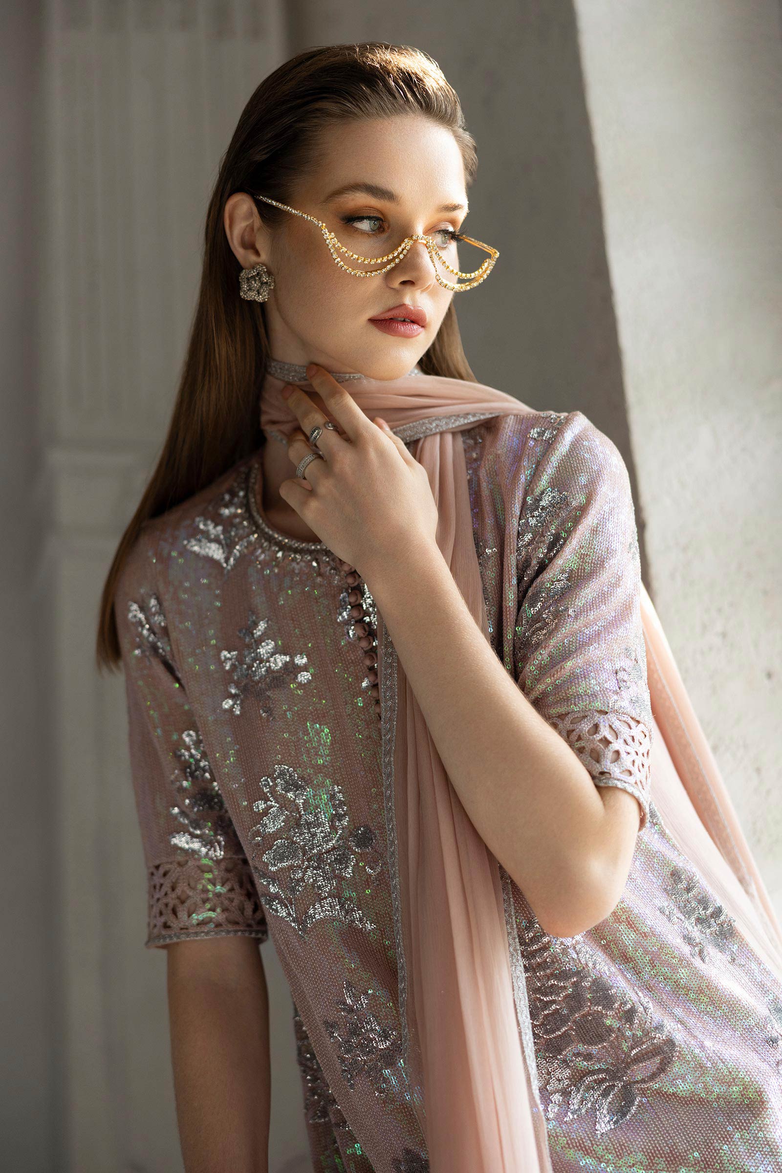 Maria B | Modern Archives | 3 Piece Embroidered Chiffon Suit