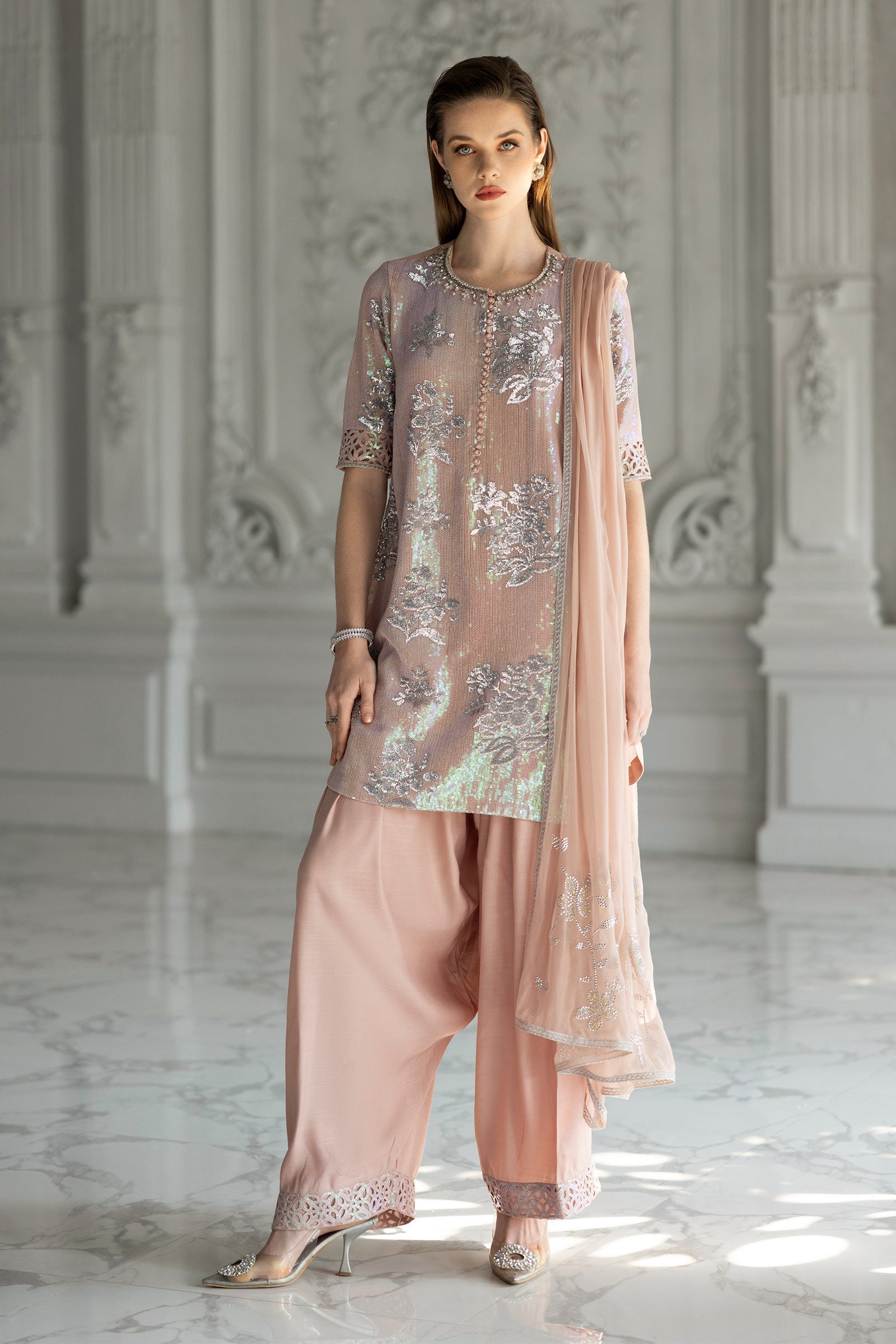 Maria B | Modern Archives | 3 Piece Embroidered Chiffon Suit