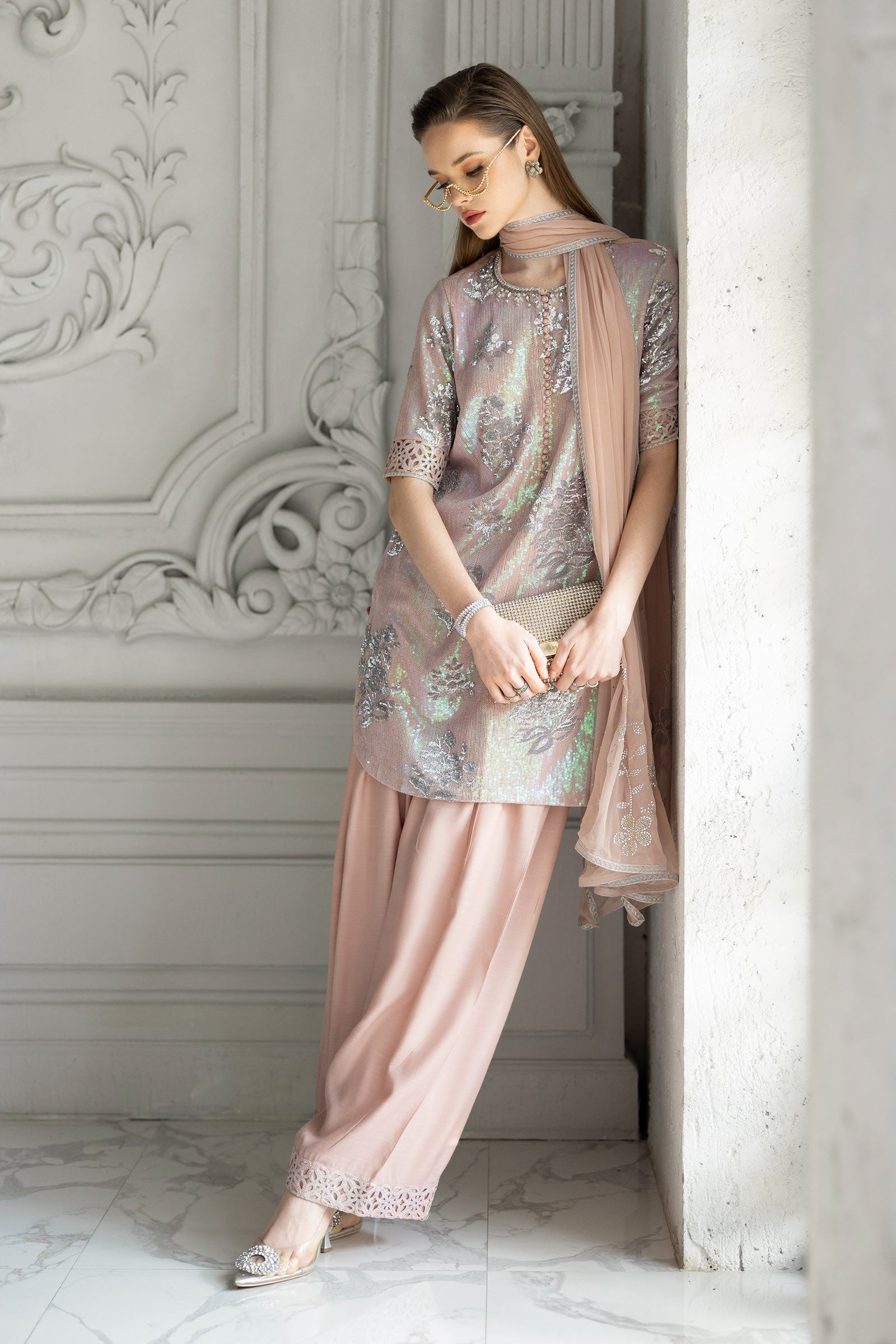 Maria B | Modern Archives | 3 Piece Embroidered Chiffon Suit