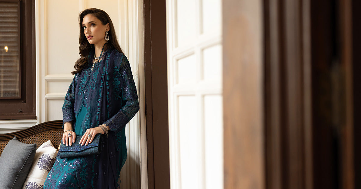 Maria B | Eid Collection Formals 26 | 3 Piece Embroidered Chiffon Suit