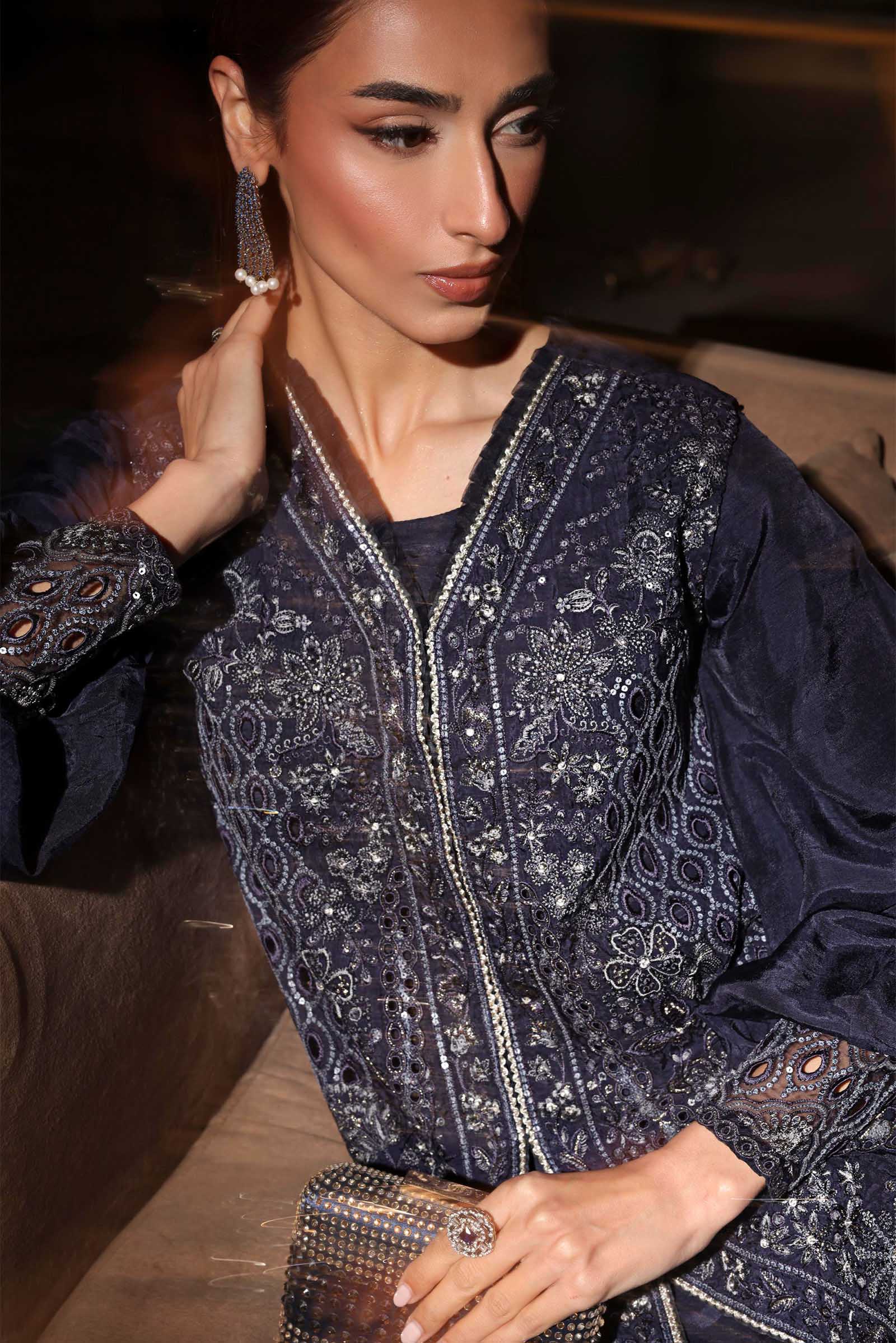 Maria B | Eid Collection 26 | 3 Piece Embroidered Raw Silk Suit