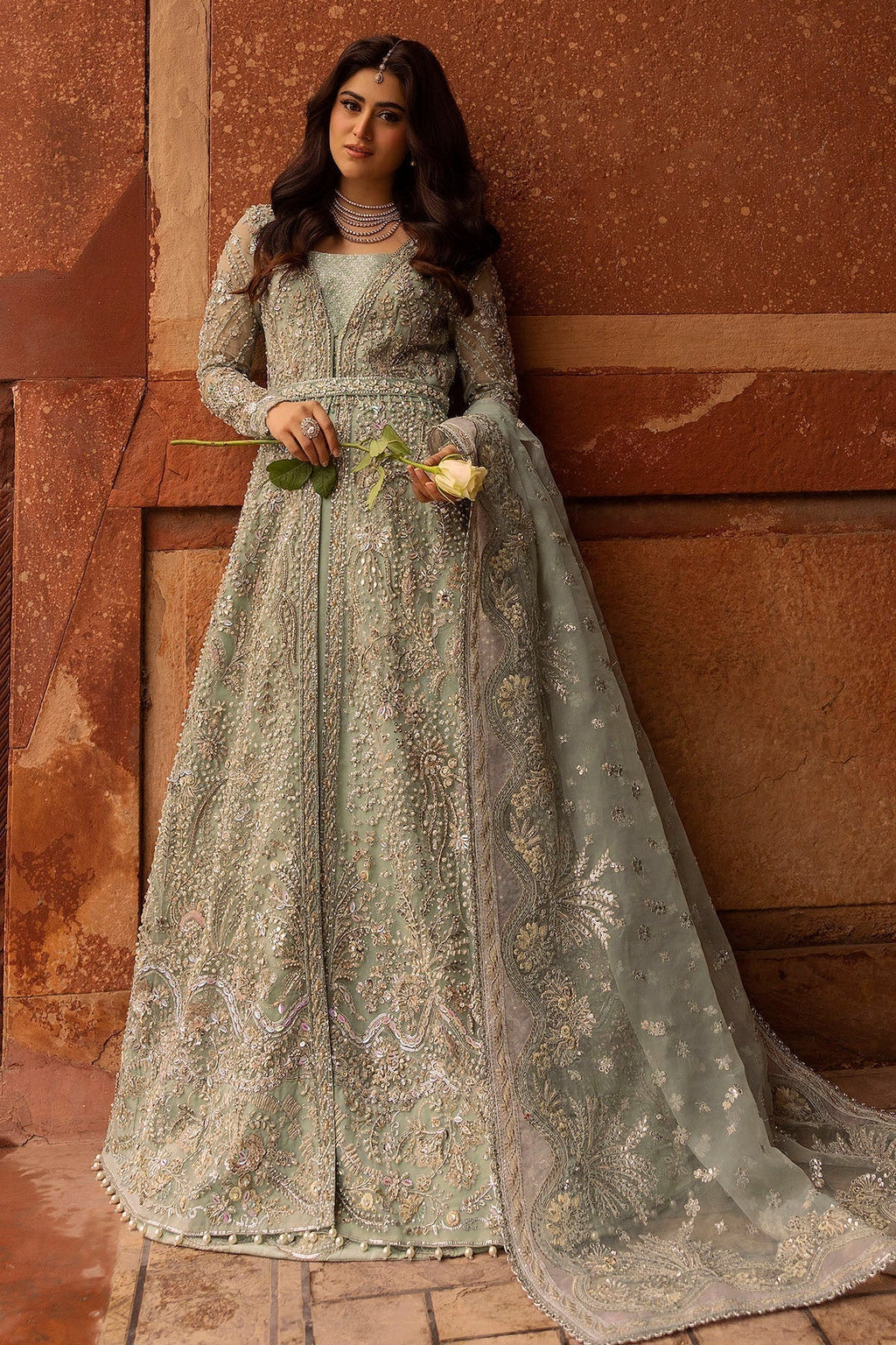 Motifz | Bridal Couture | 0015-MEHTAB EMBROIDERED ORGANZA STITCHED