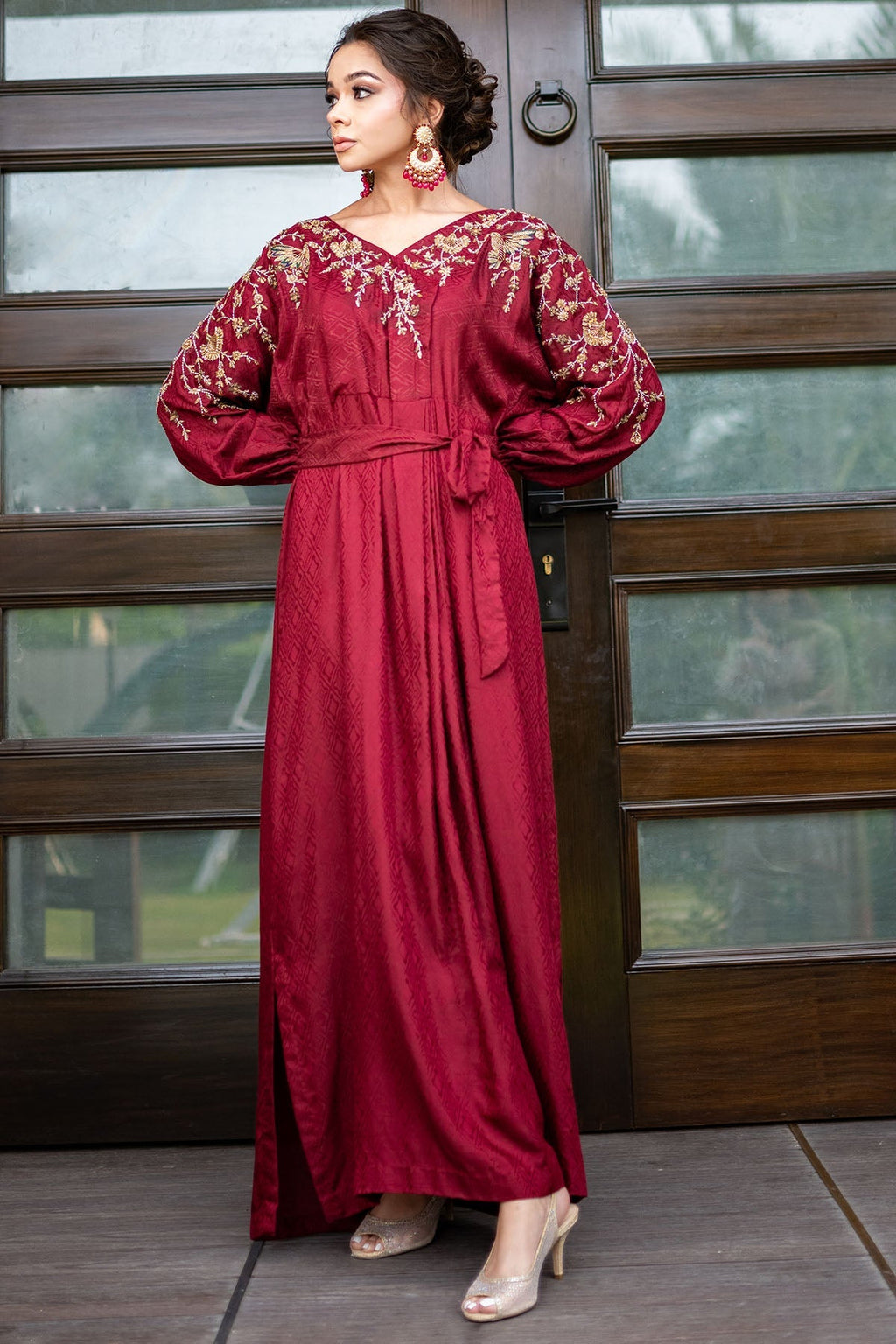 Motifz | Couture Kaftan | 0046-RED-LUSTER