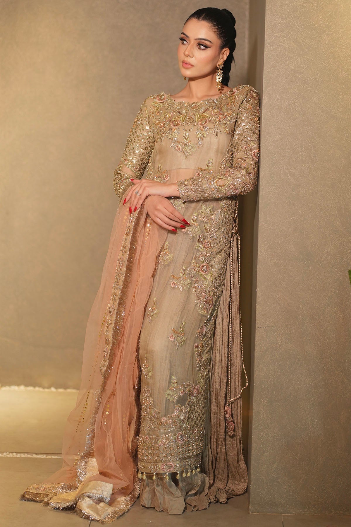 Motifz | Couture Camila | 0057-SARENA HAND EMBELLISHED ORGANZA NET STITCHED