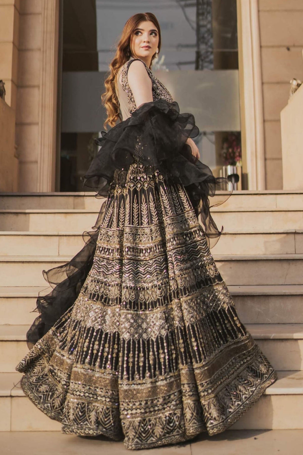 Motifz | Couture Wedding Wear | 0088-SURREAL HAND EMBELLISHED RAW SILK STITCHED